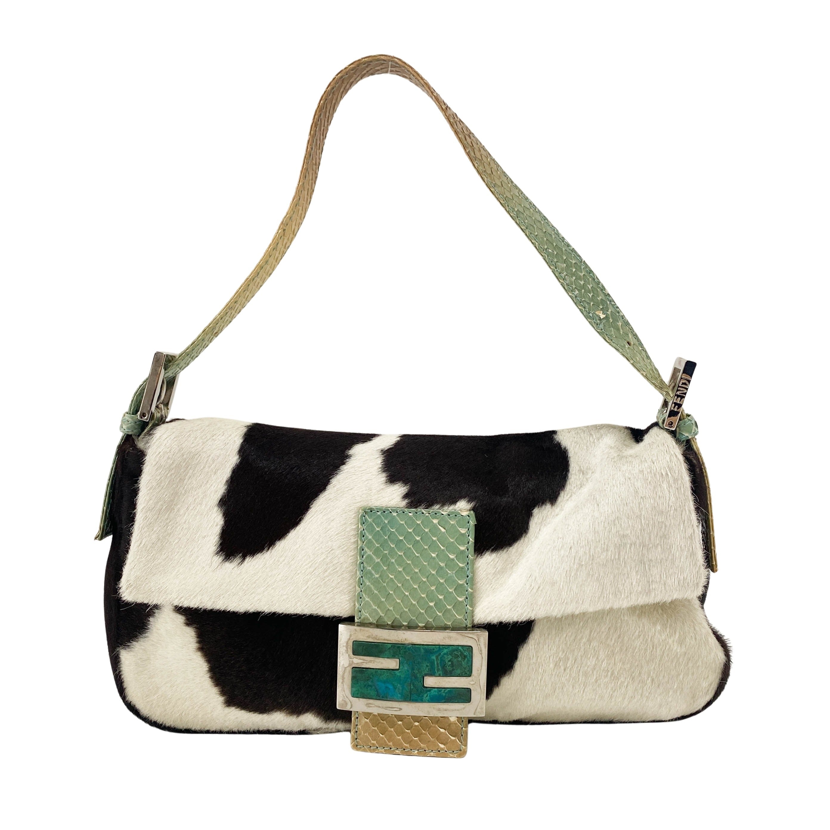 Baguette Cow Print Pony Hair Bag