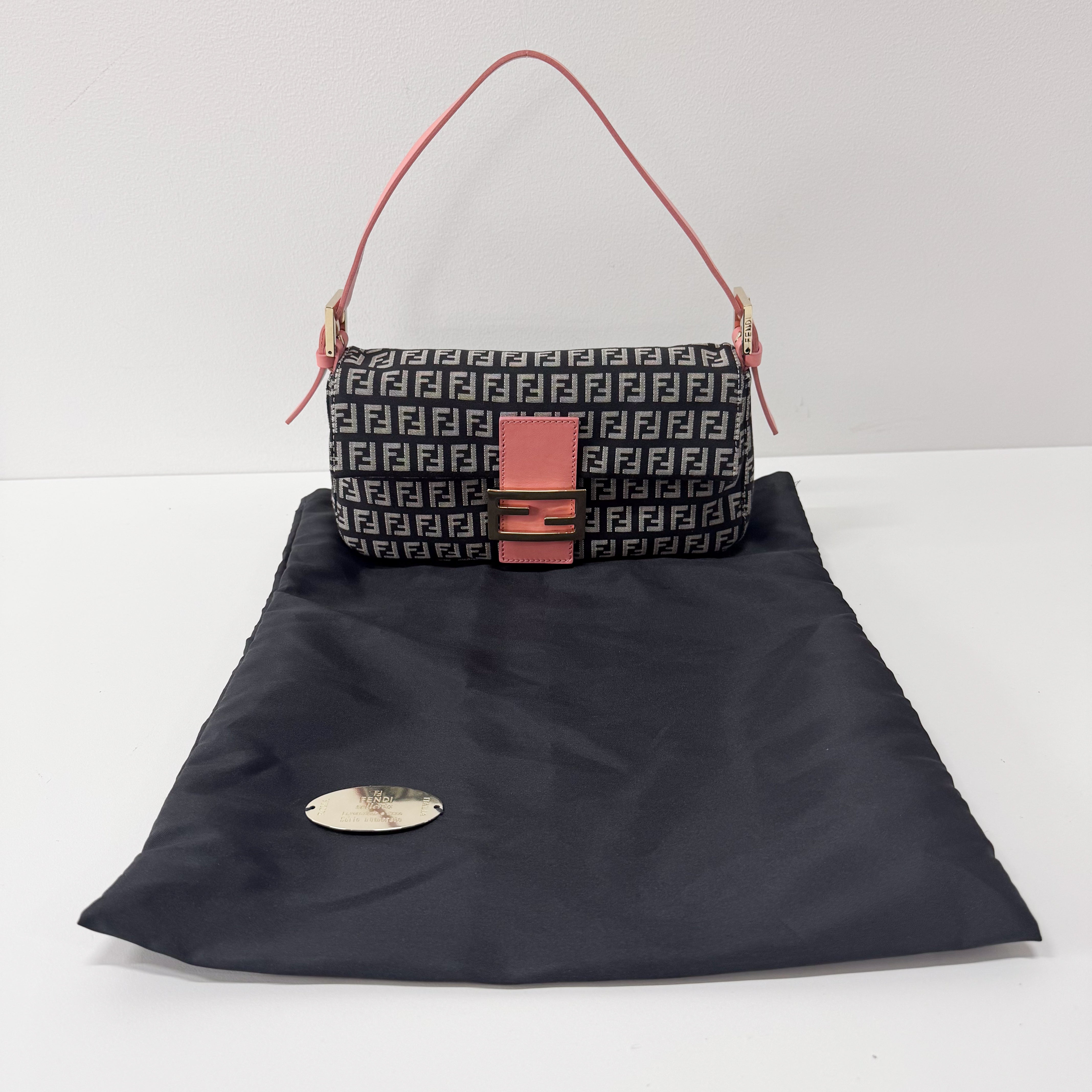 Selleria Zuchinno Baguette Black Canvas Shoulder Bag