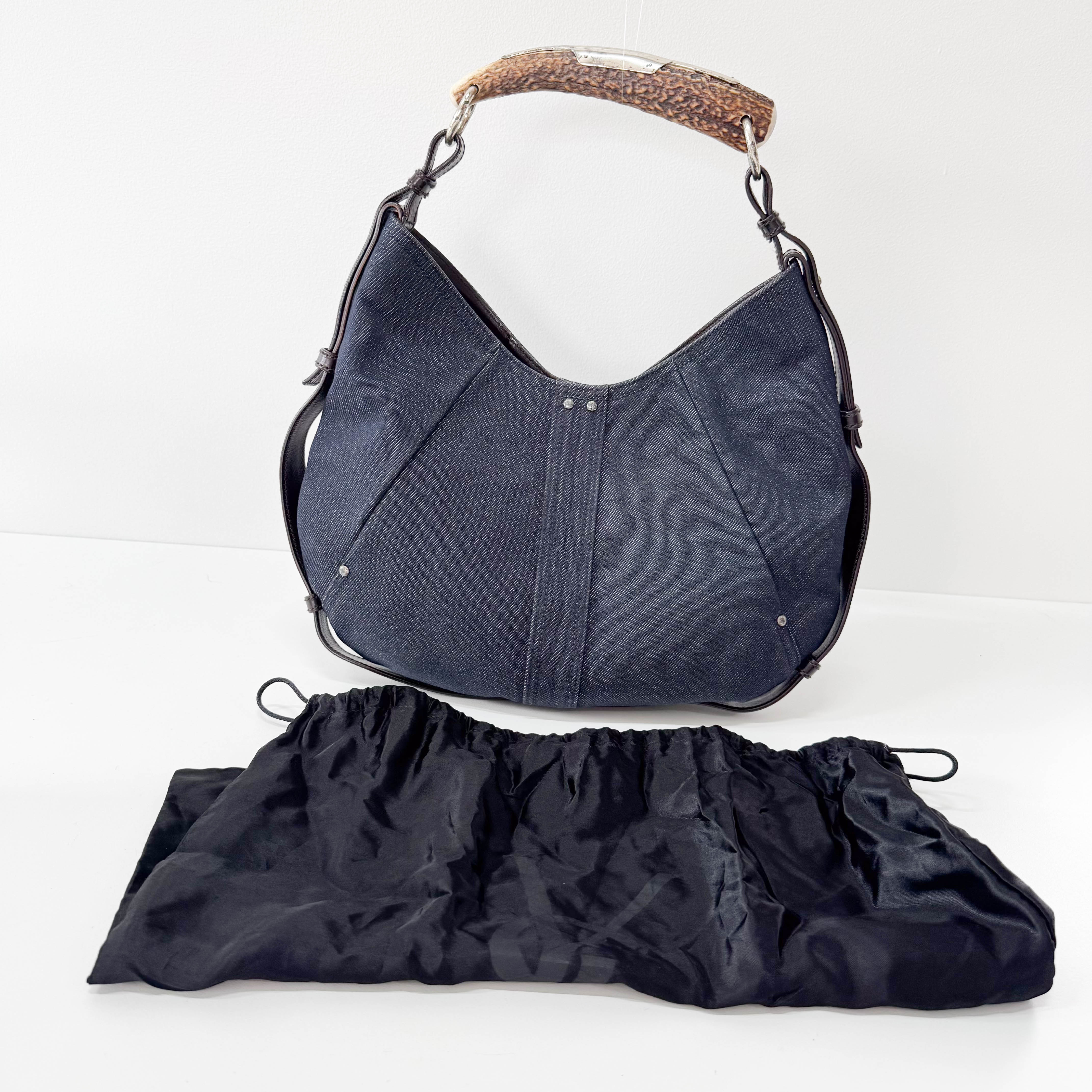 Mombasa Black Denim Shoulder Bag