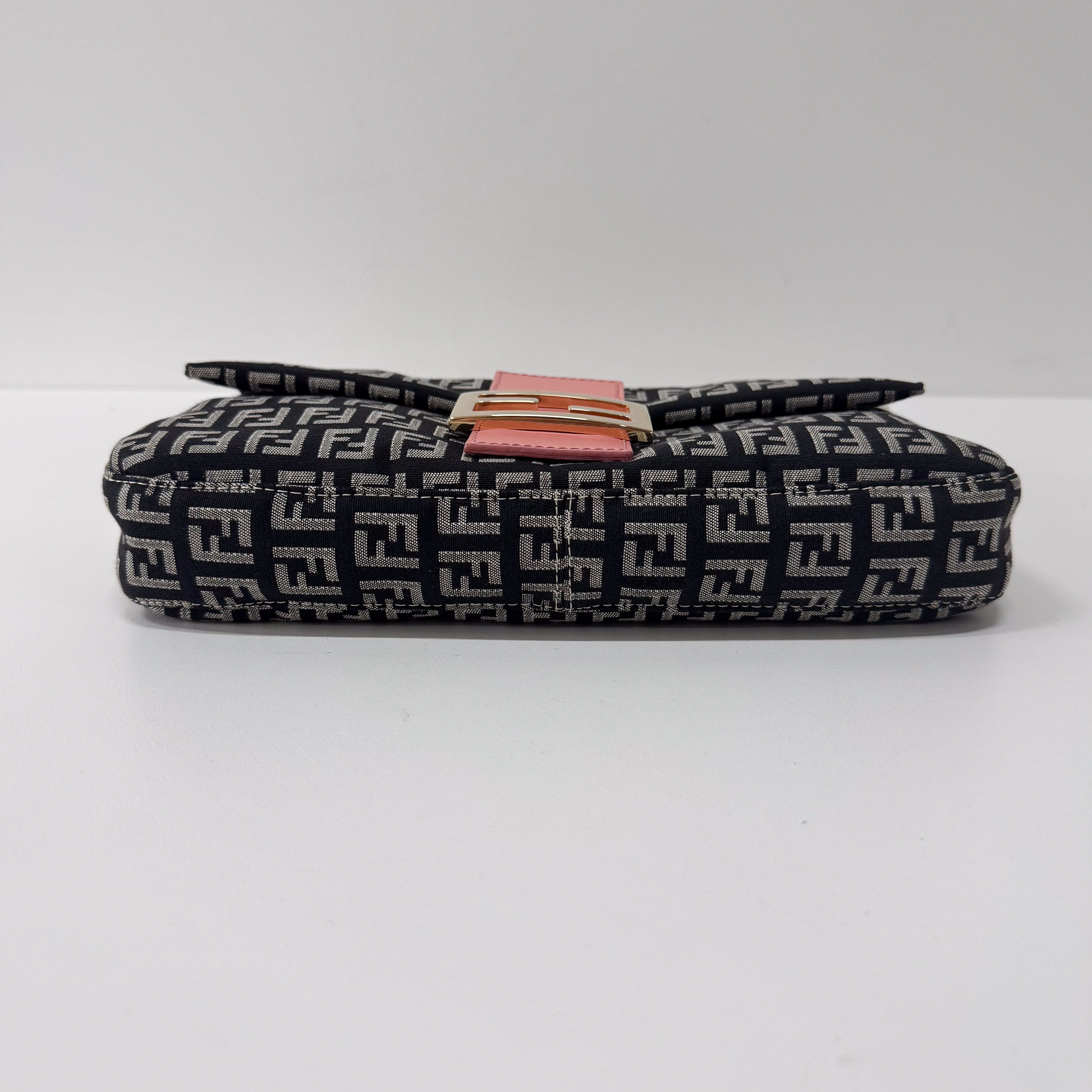 Selleria Zuchinno Baguette Black Canvas Shoulder Bag