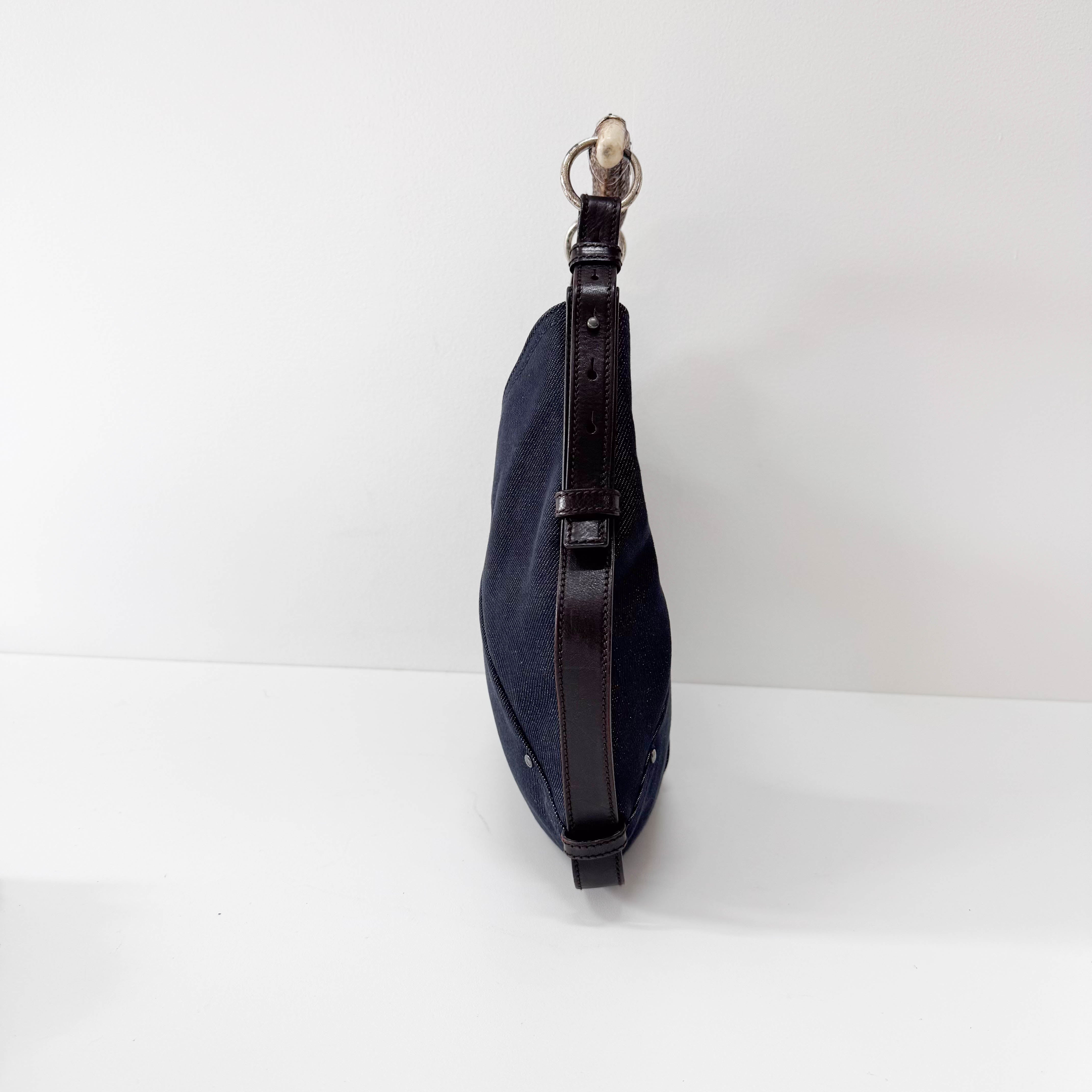 Mombasa Black Denim Shoulder Bag