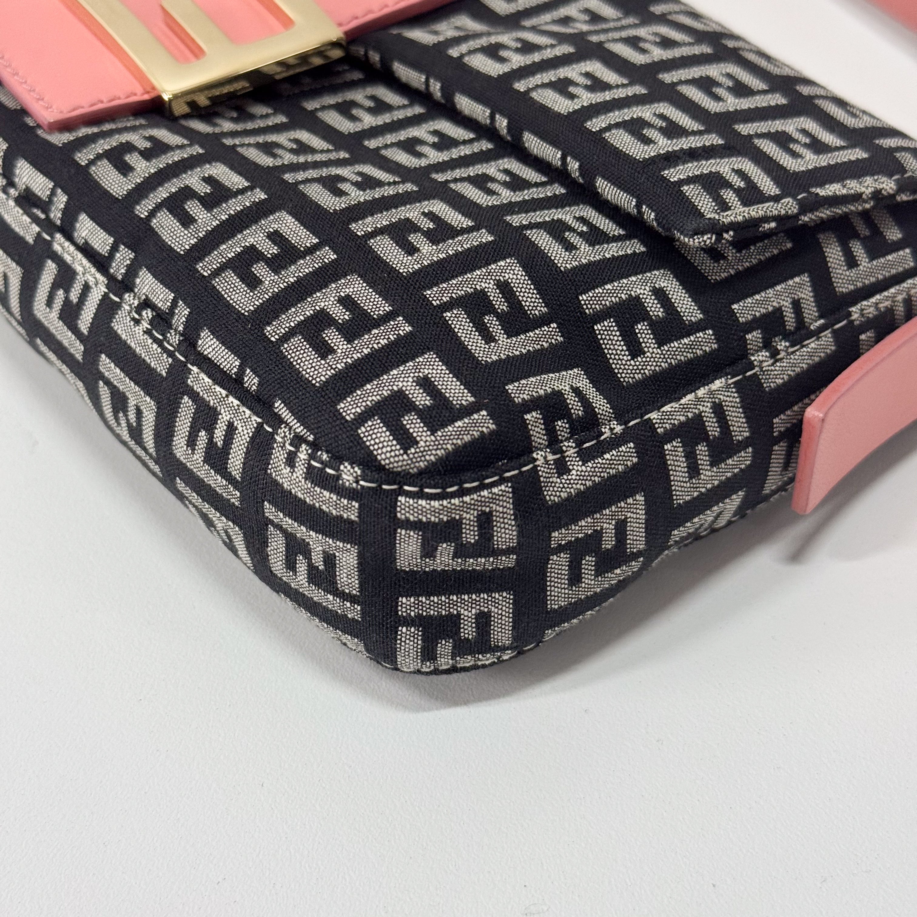 Selleria Zuchinno Baguette Black Canvas Shoulder Bag