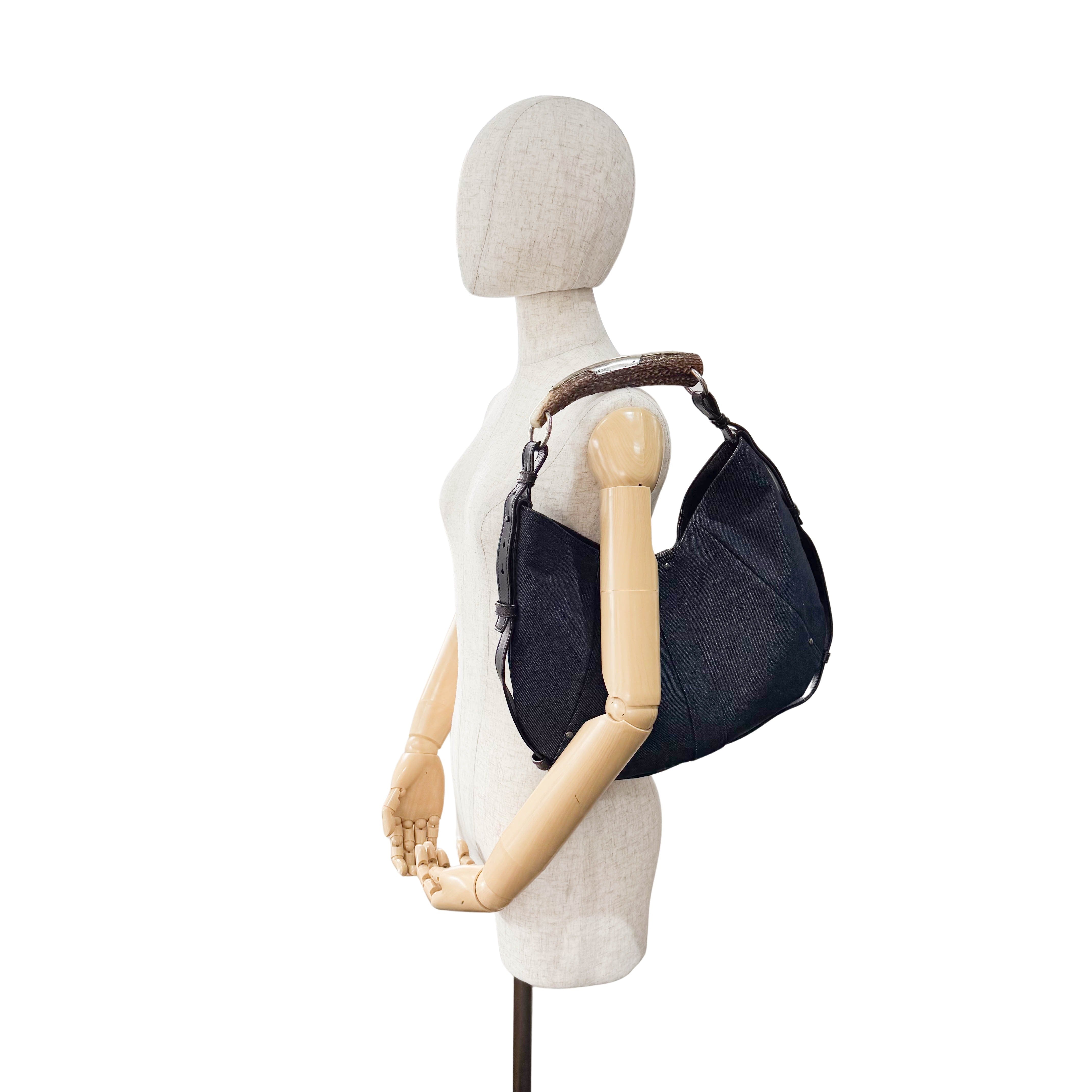 Mombasa Black Denim Shoulder Bag