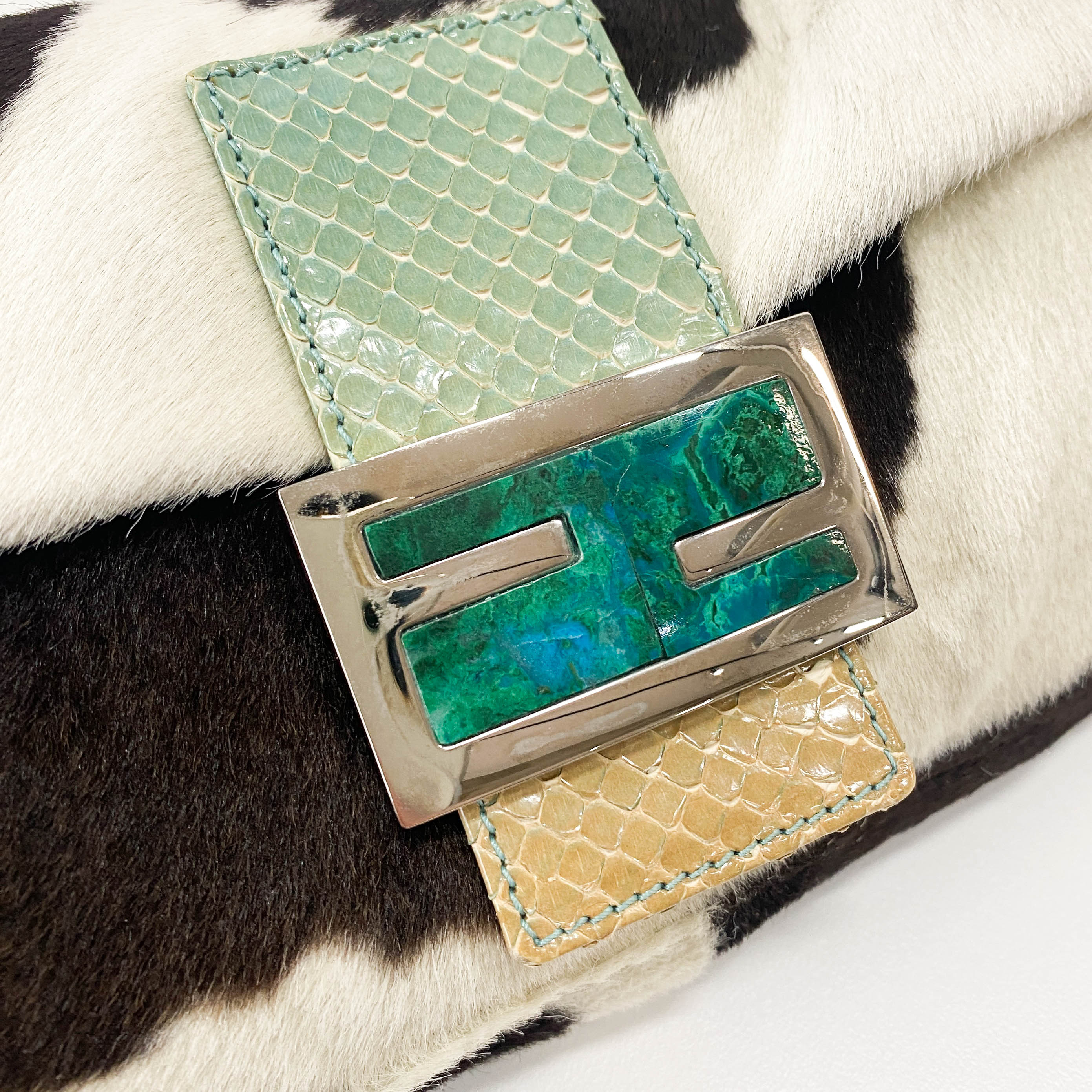 Baguette Cow Print Pony Hair Bag