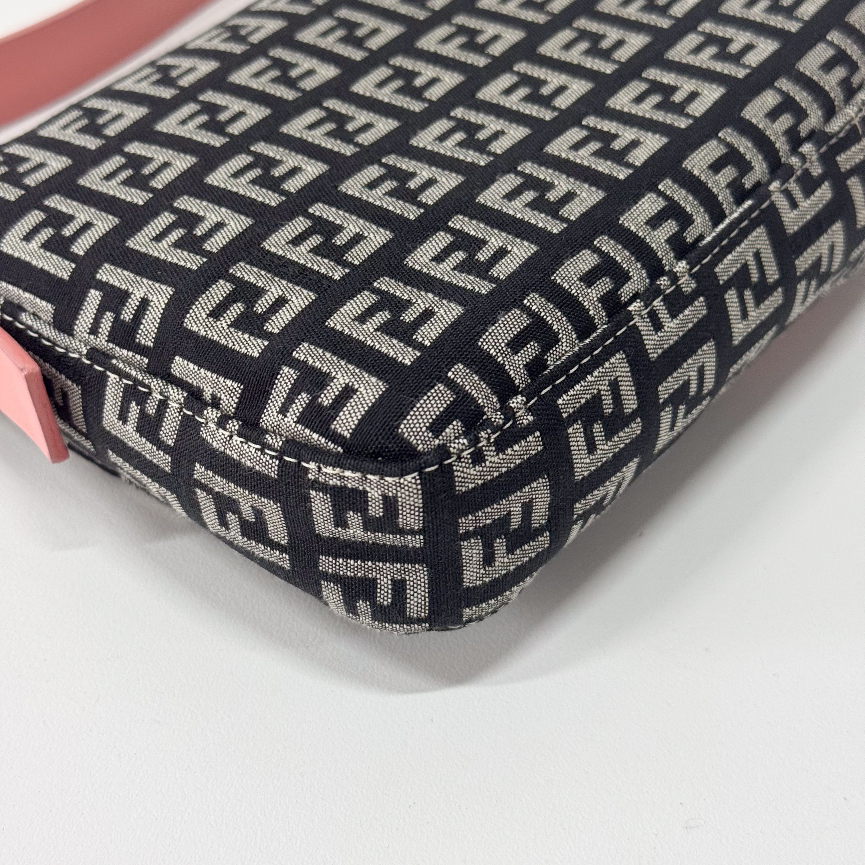 Selleria Zuchinno Baguette Black Canvas Shoulder Bag