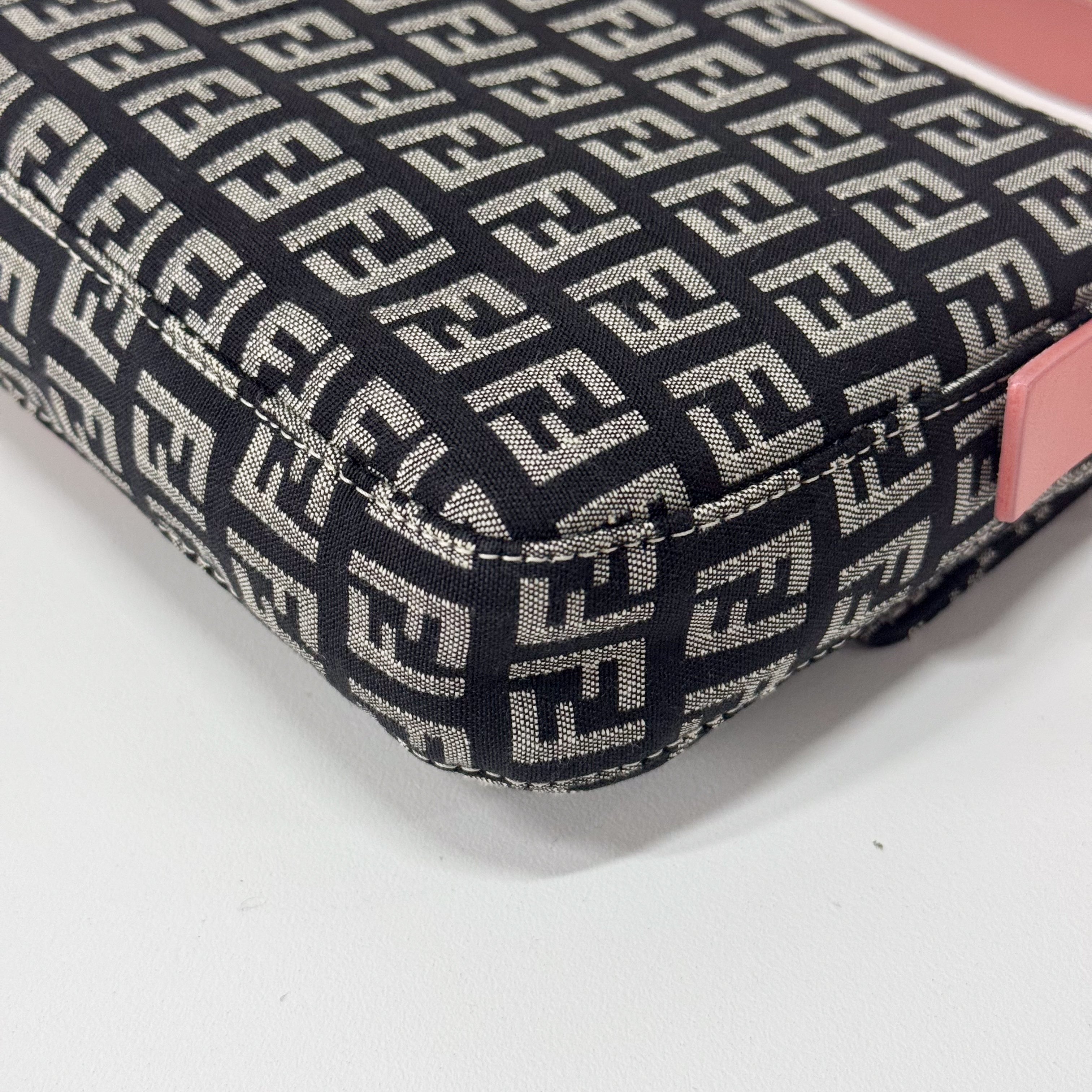 Selleria Zuchinno Baguette Black Canvas Shoulder Bag