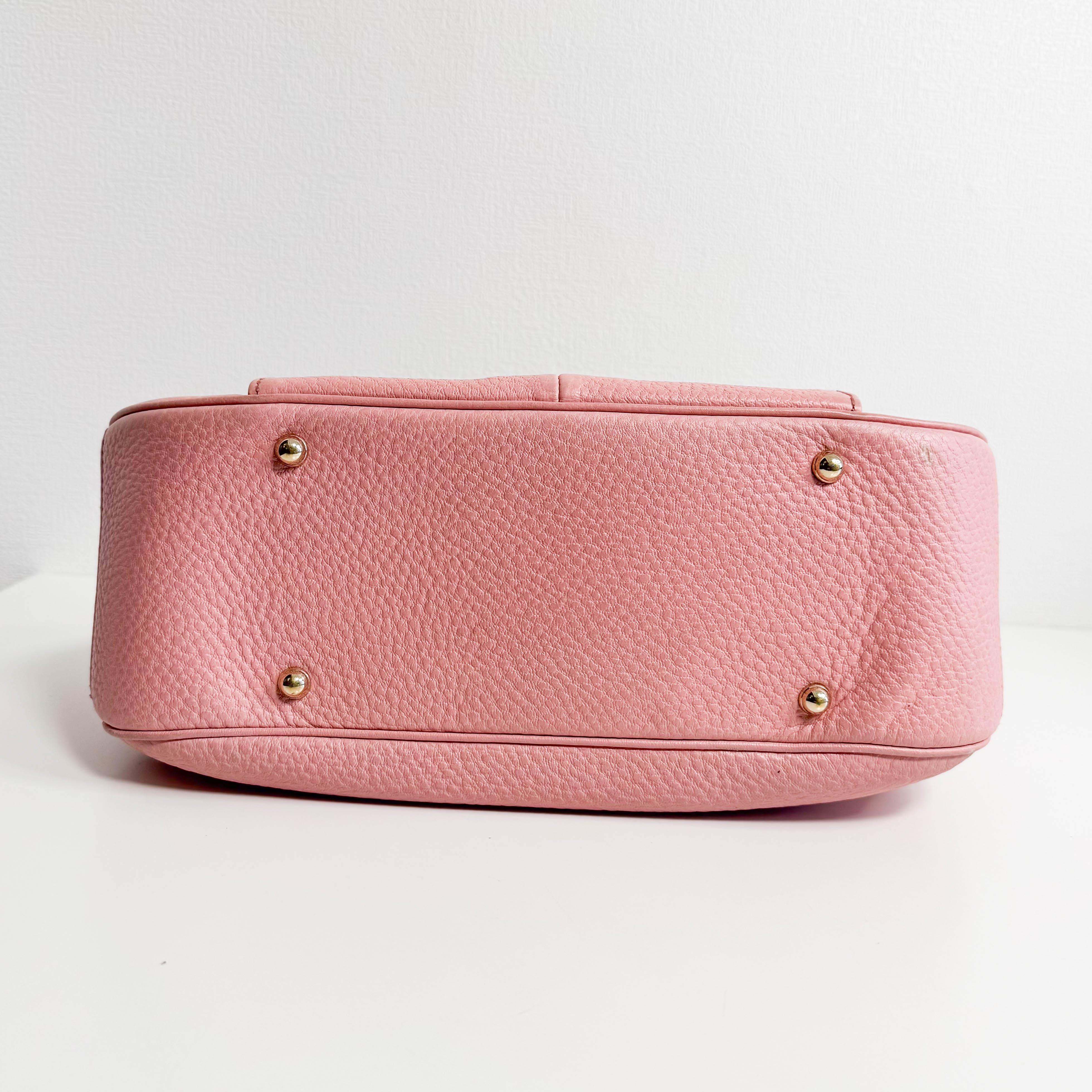 Bamboo Pink Leather Handbag