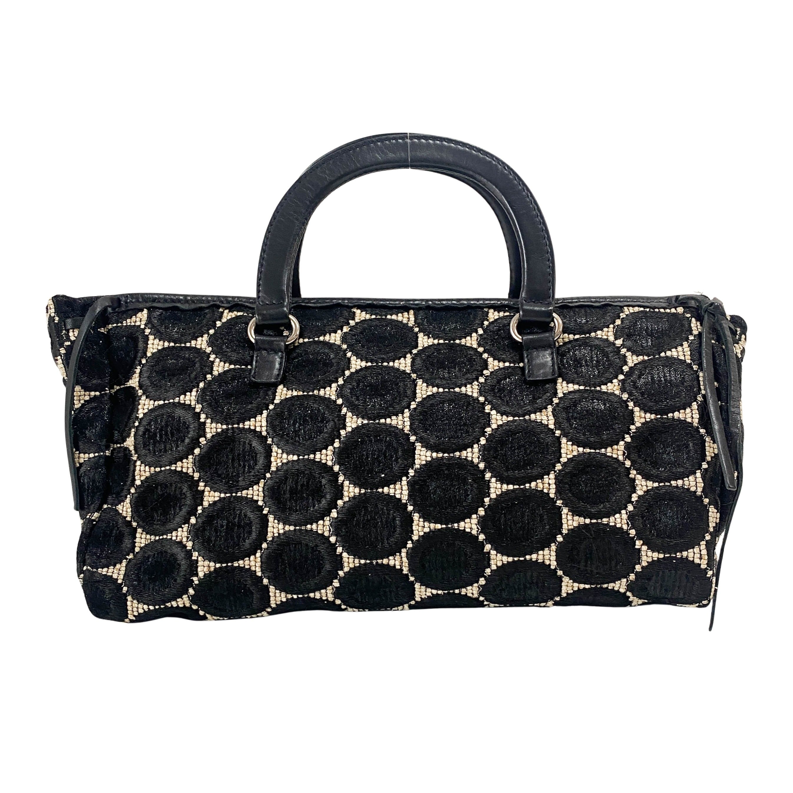 Silk Satin Dots Handle Bag