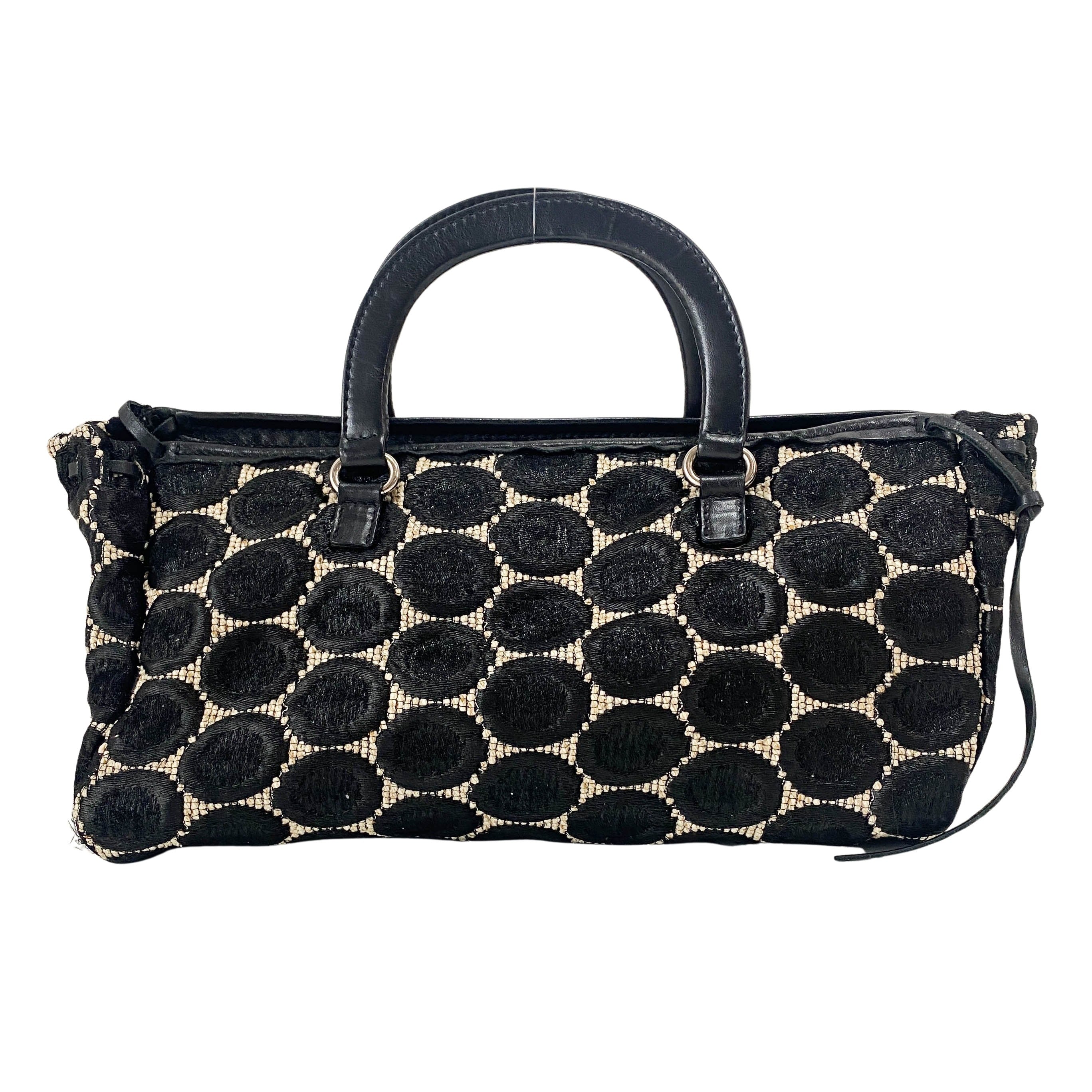 Silk Satin Dots Handle Bag