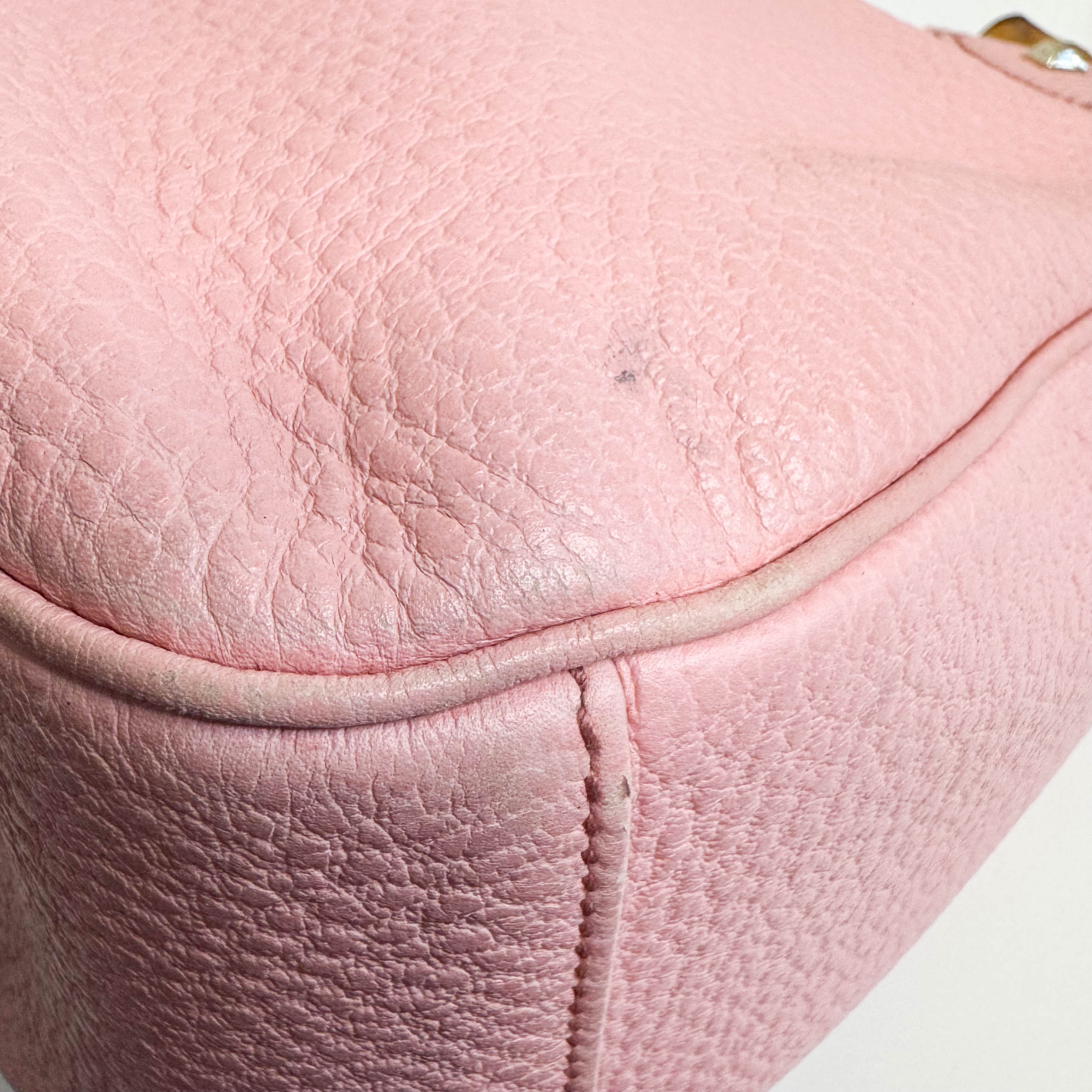 Bamboo Pink Leather Handbag