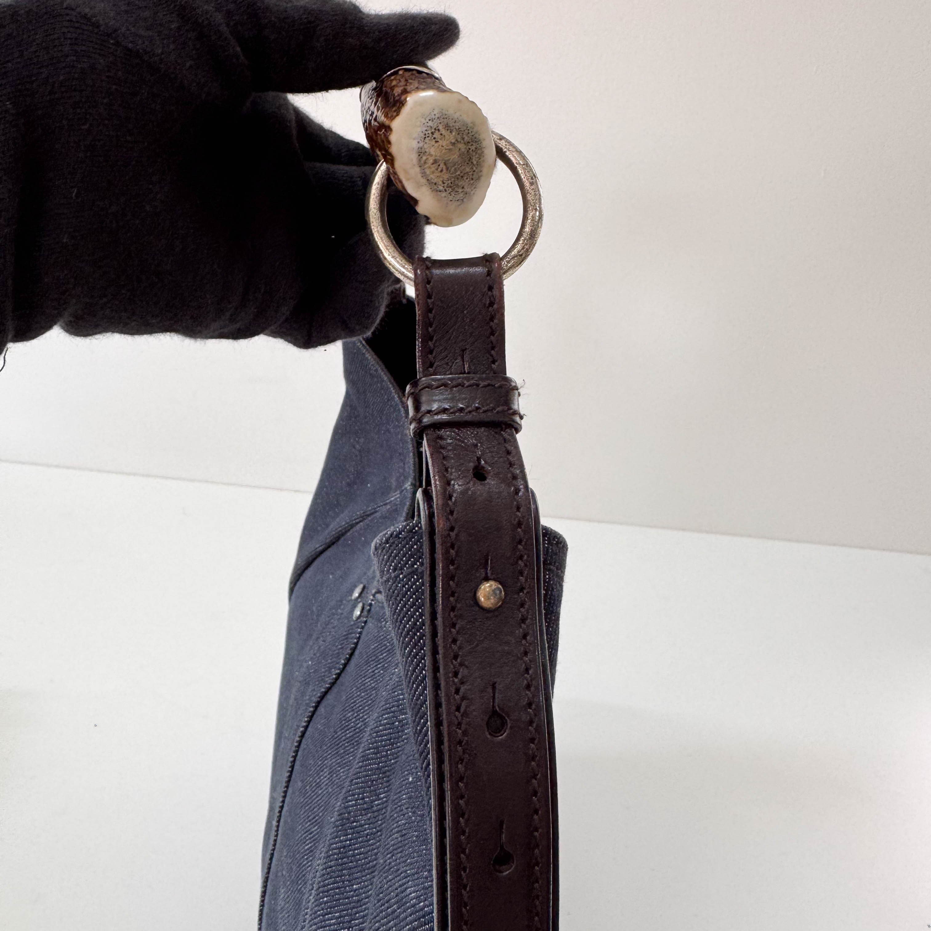 Mombasa Black Denim Shoulder Bag