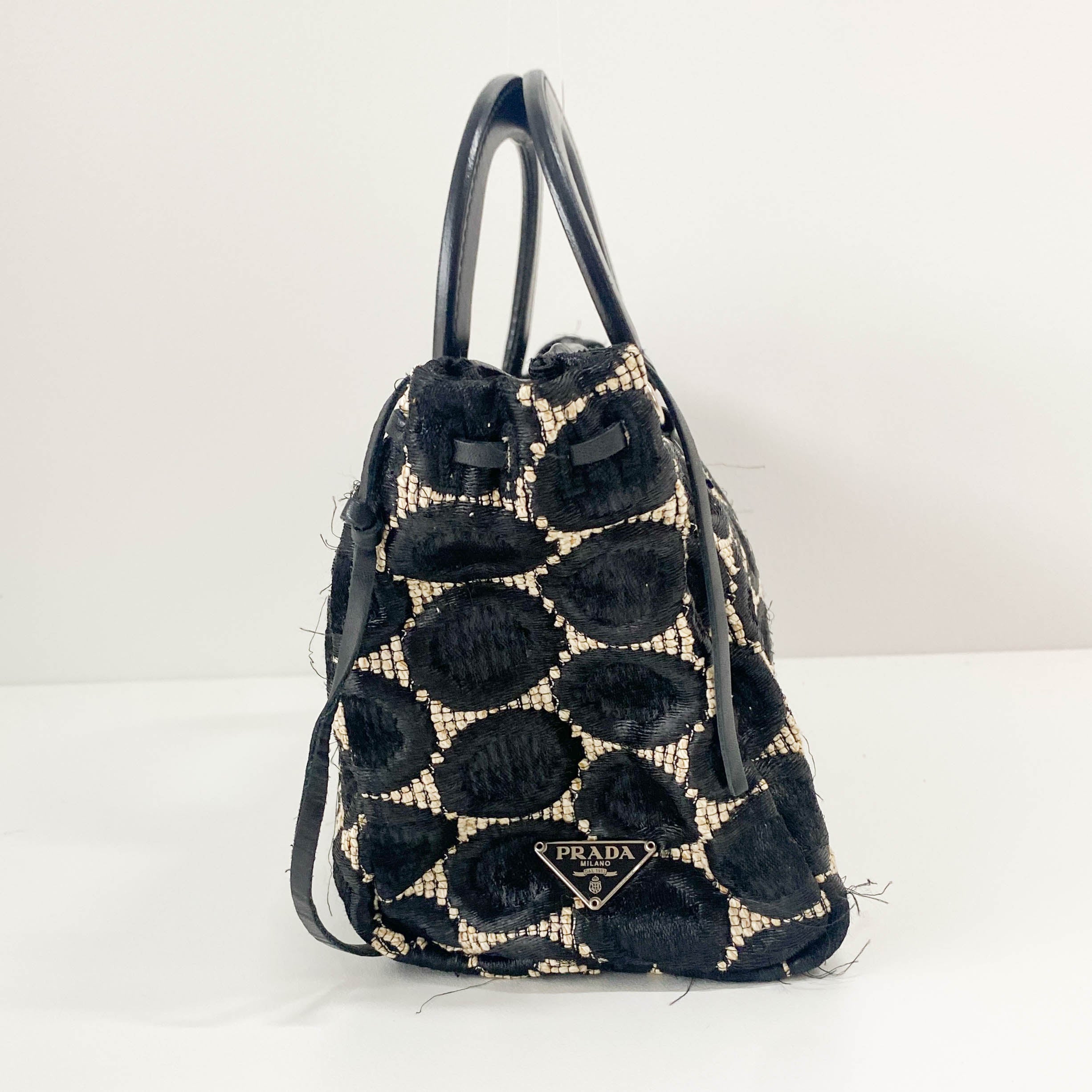 Silk Satin Dots Handle Bag
