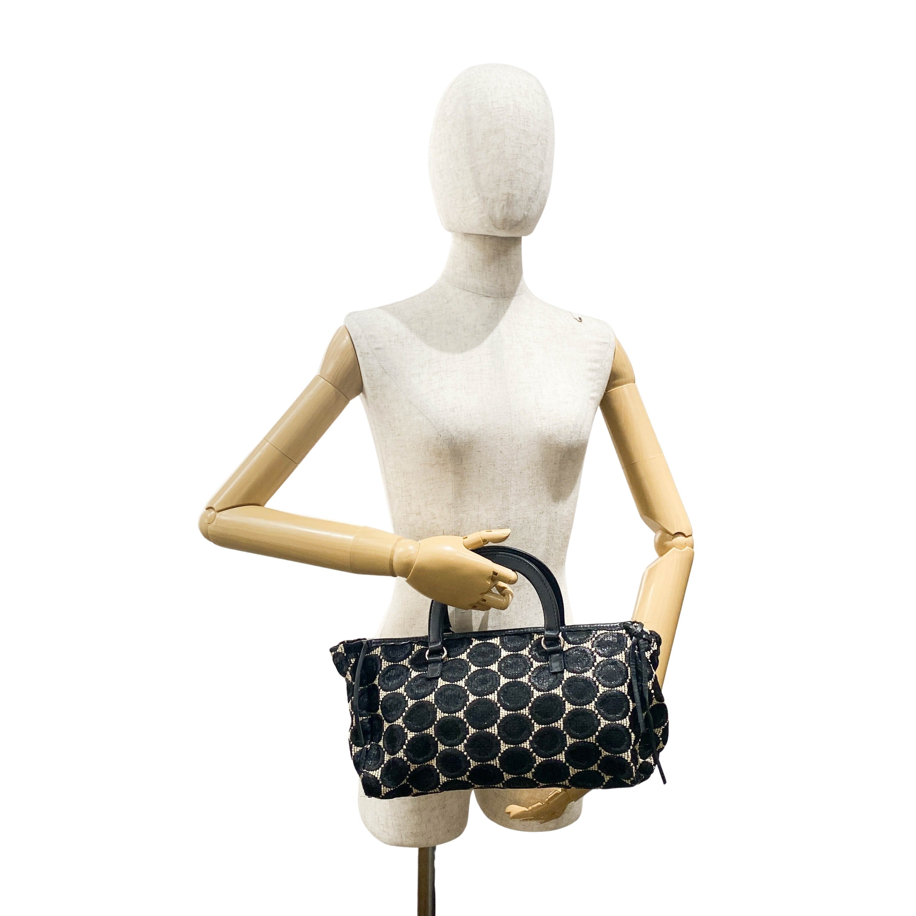 Silk Satin Dots Handle Bag