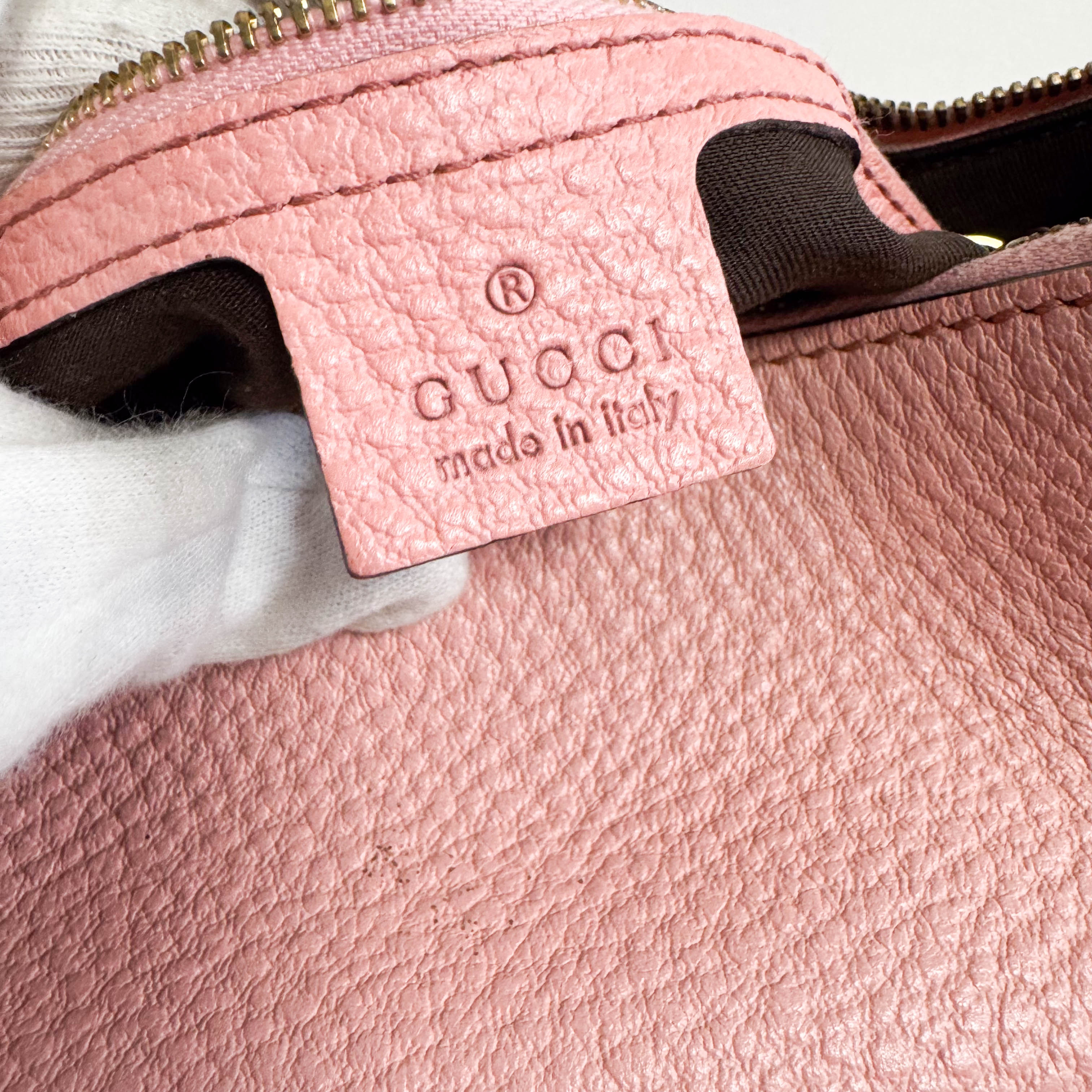 Bamboo Pink Leather Handbag