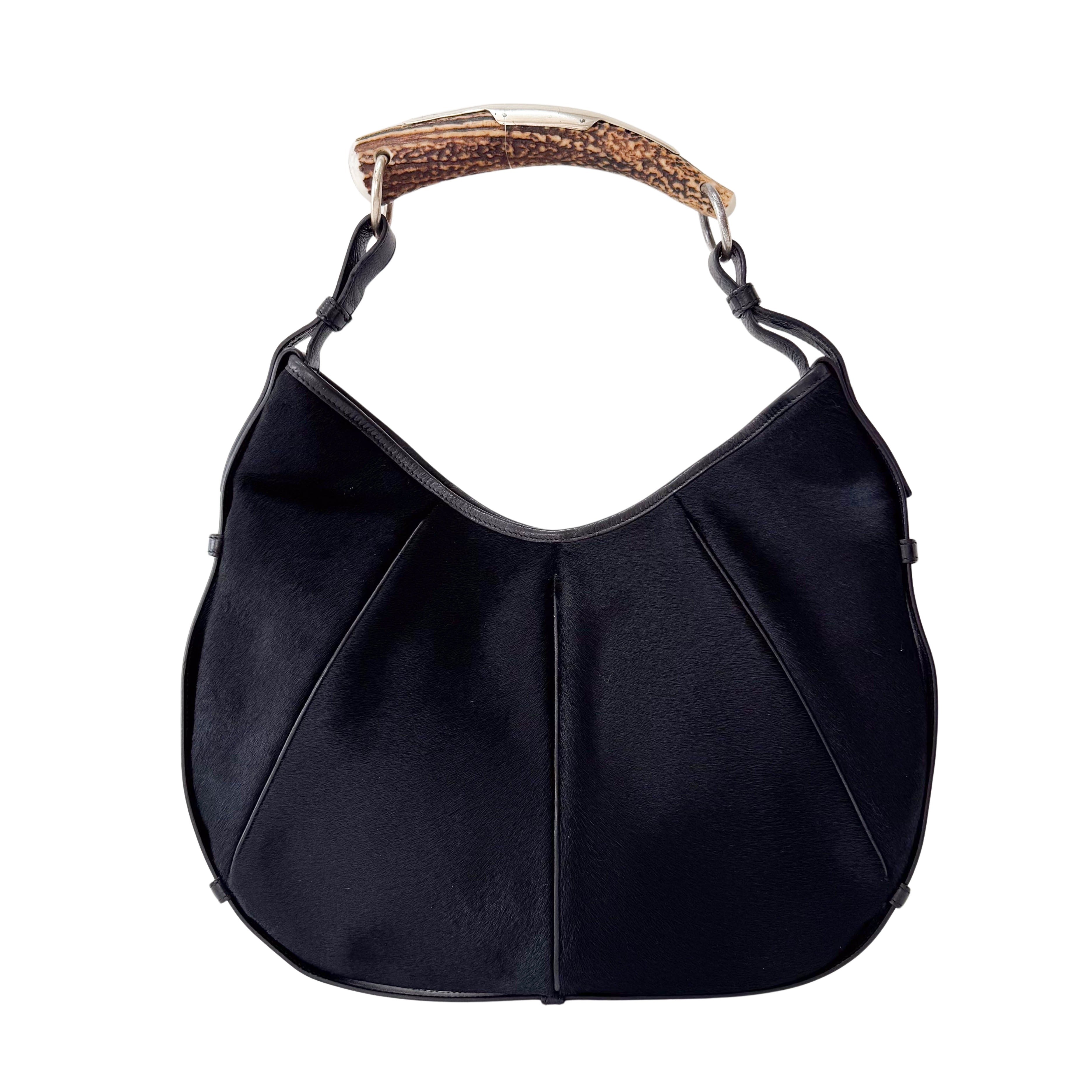 Mombasa Black Pony Hair Shoulder Bag