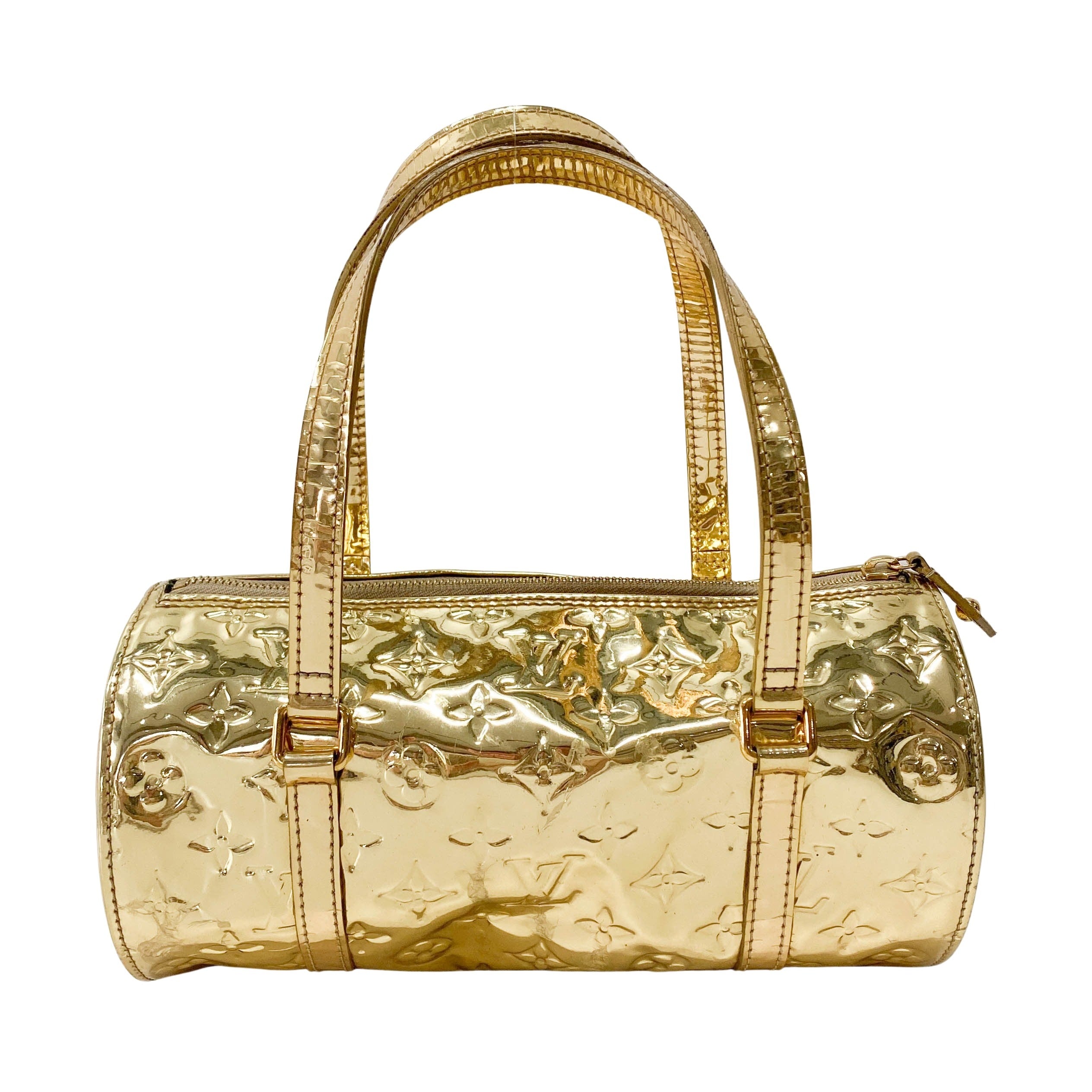 Papillon Monogram Miroir Gold Shoulder Bag