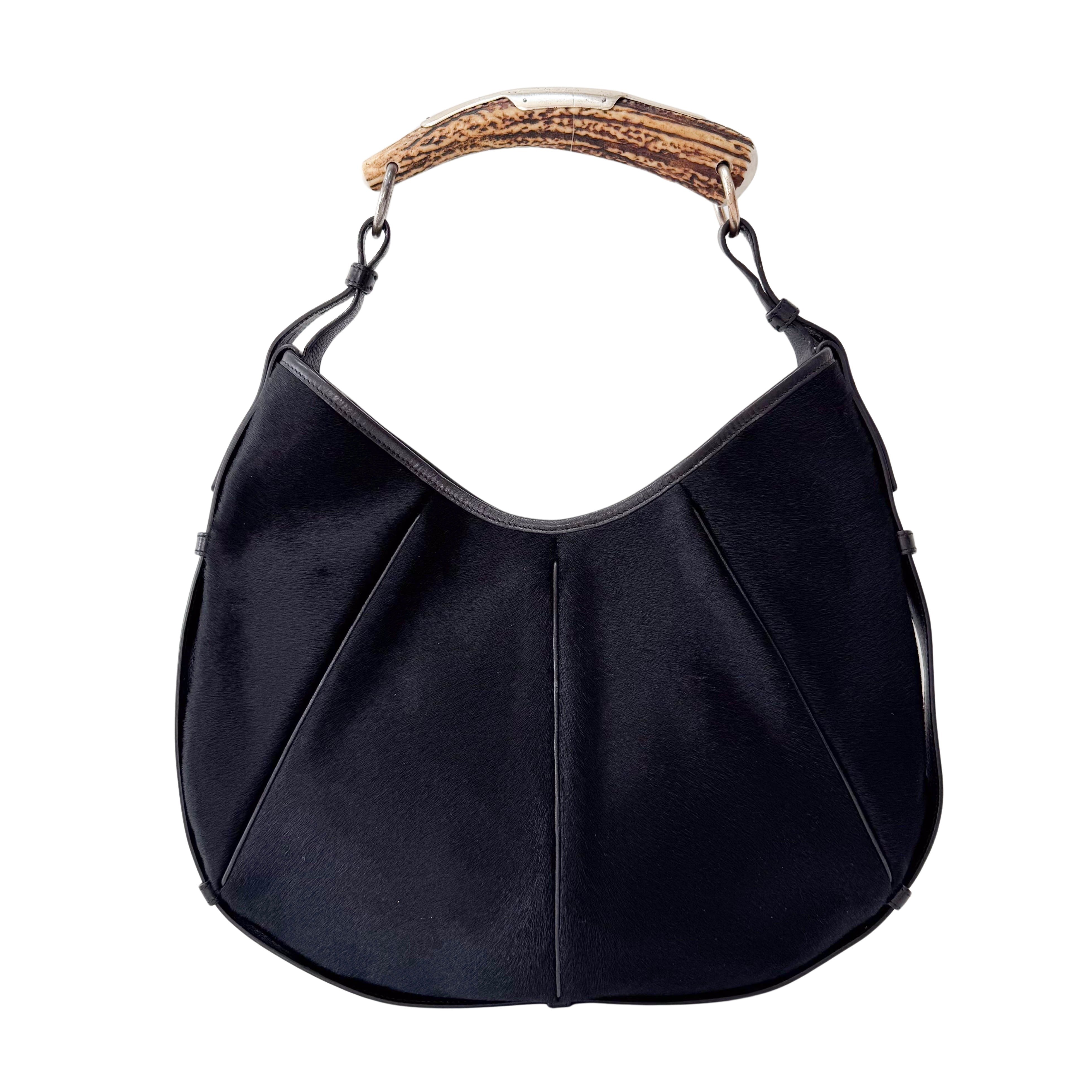 Mombasa Black Pony Hair Shoulder Bag