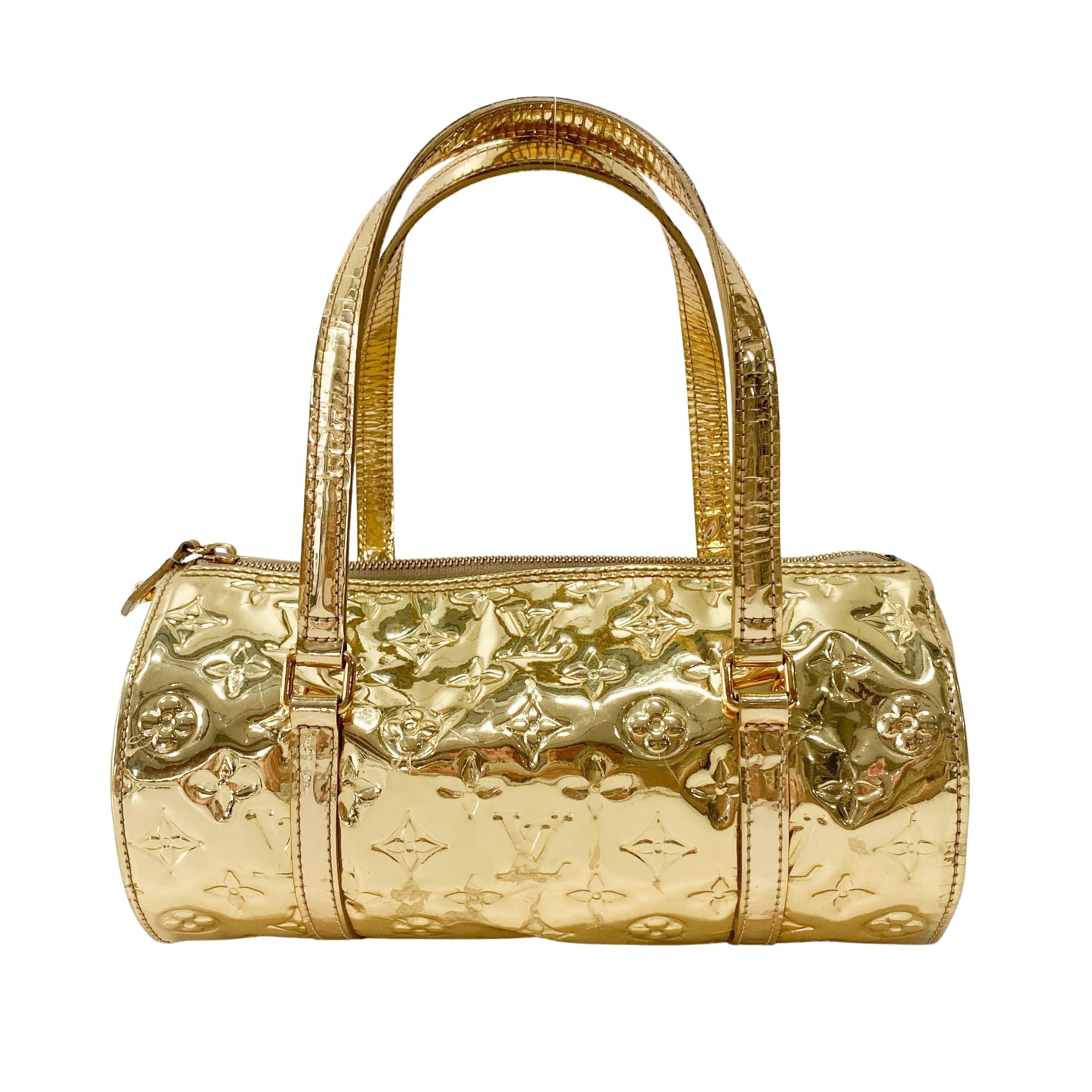 Papillon Monogram Miroir Gold Shoulder Bag