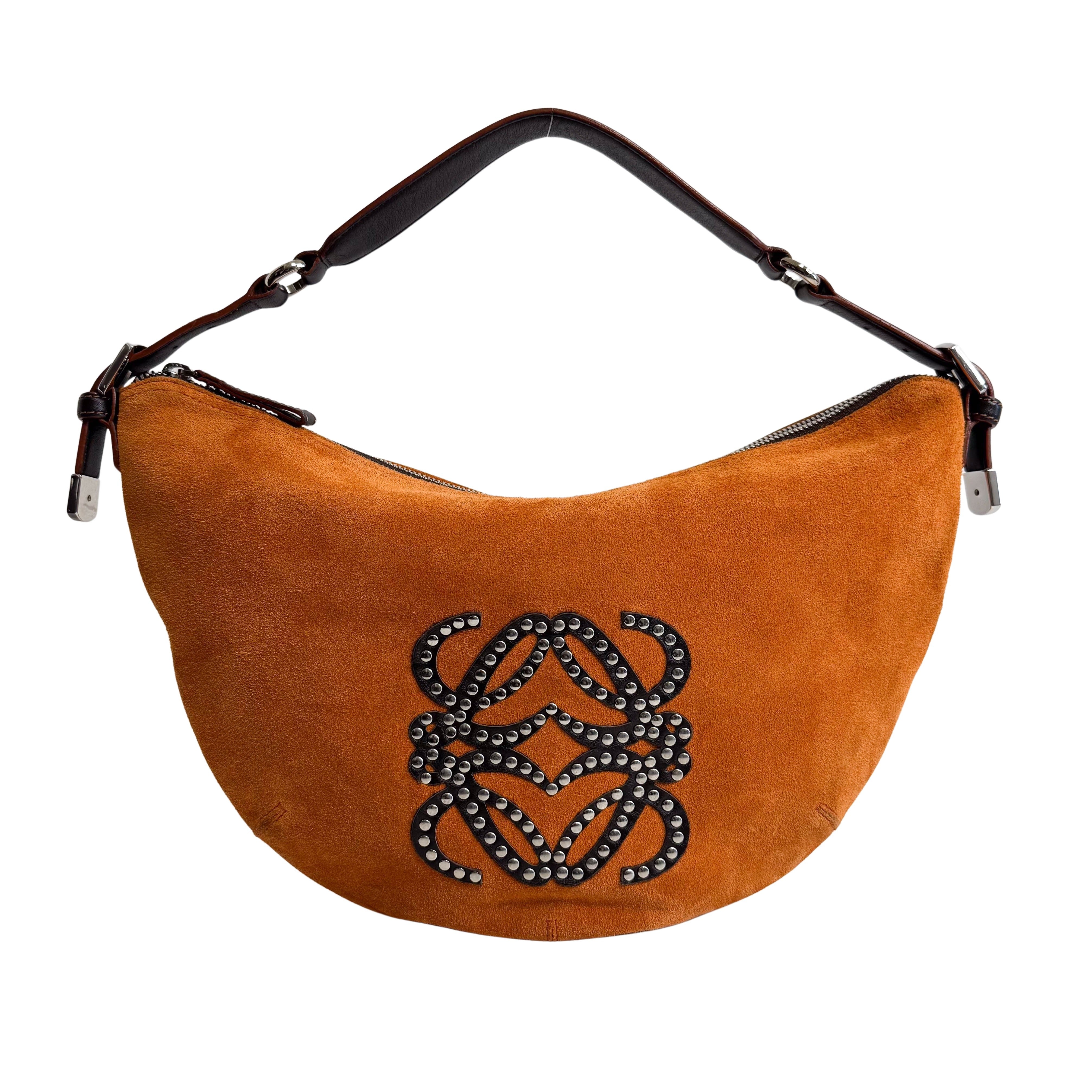 Hobo Suede Shoulder Bag Orange