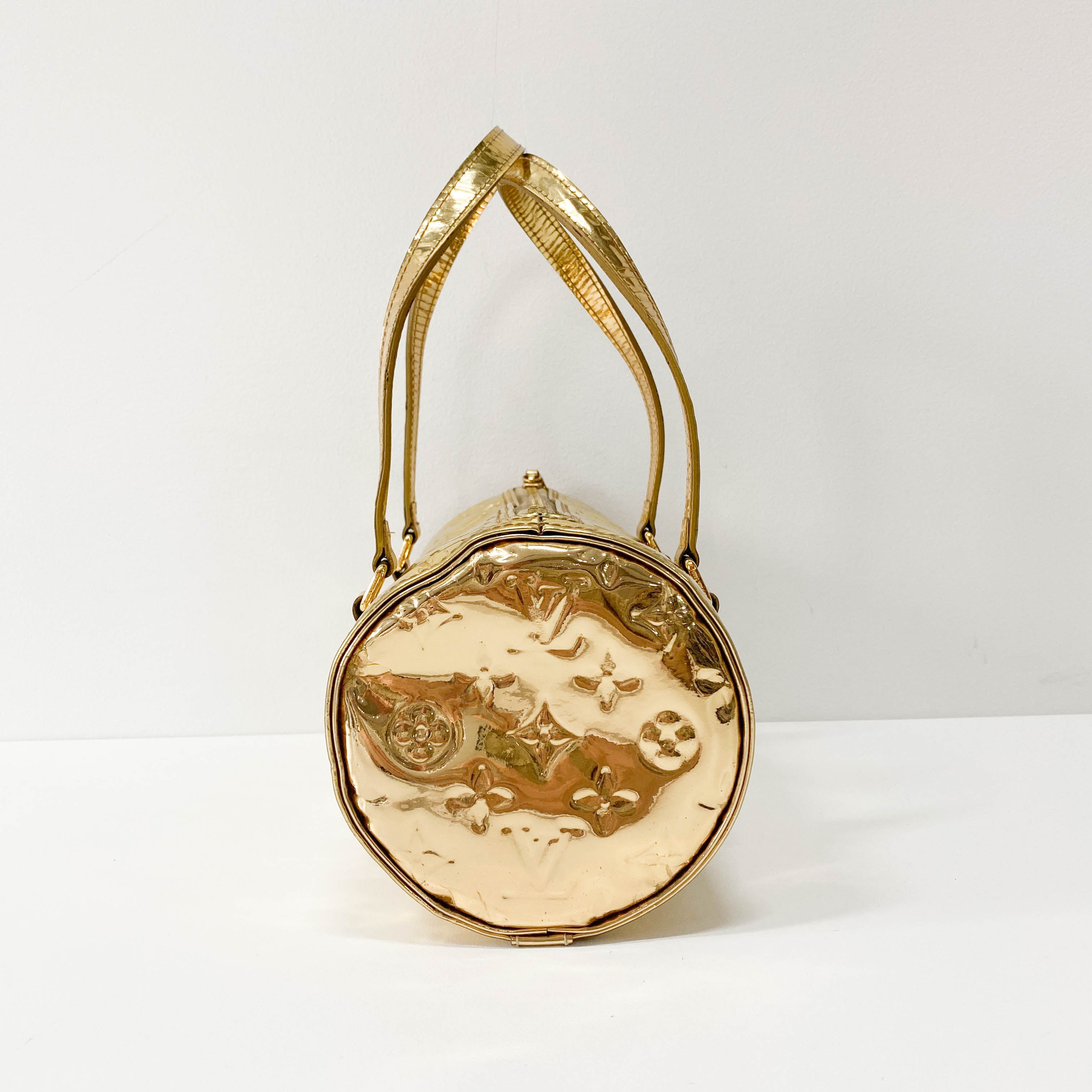 Papillon Monogram Miroir Gold Shoulder Bag