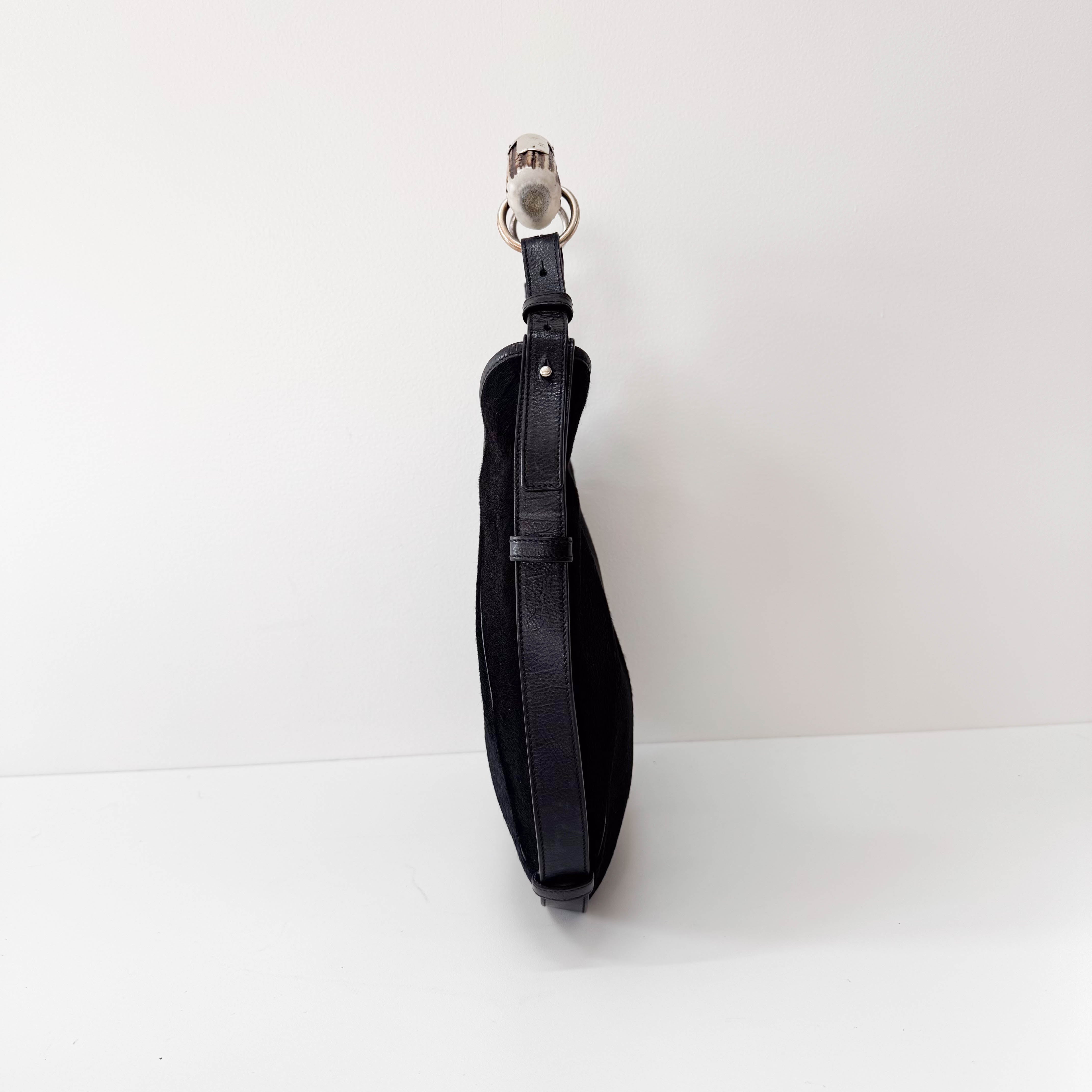 Mombasa Black Pony Hair Shoulder Bag