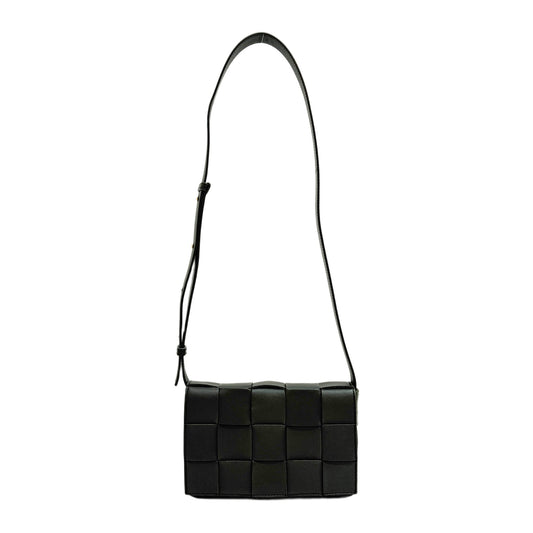 Cassette Dark Green Leather Shoulder Bag