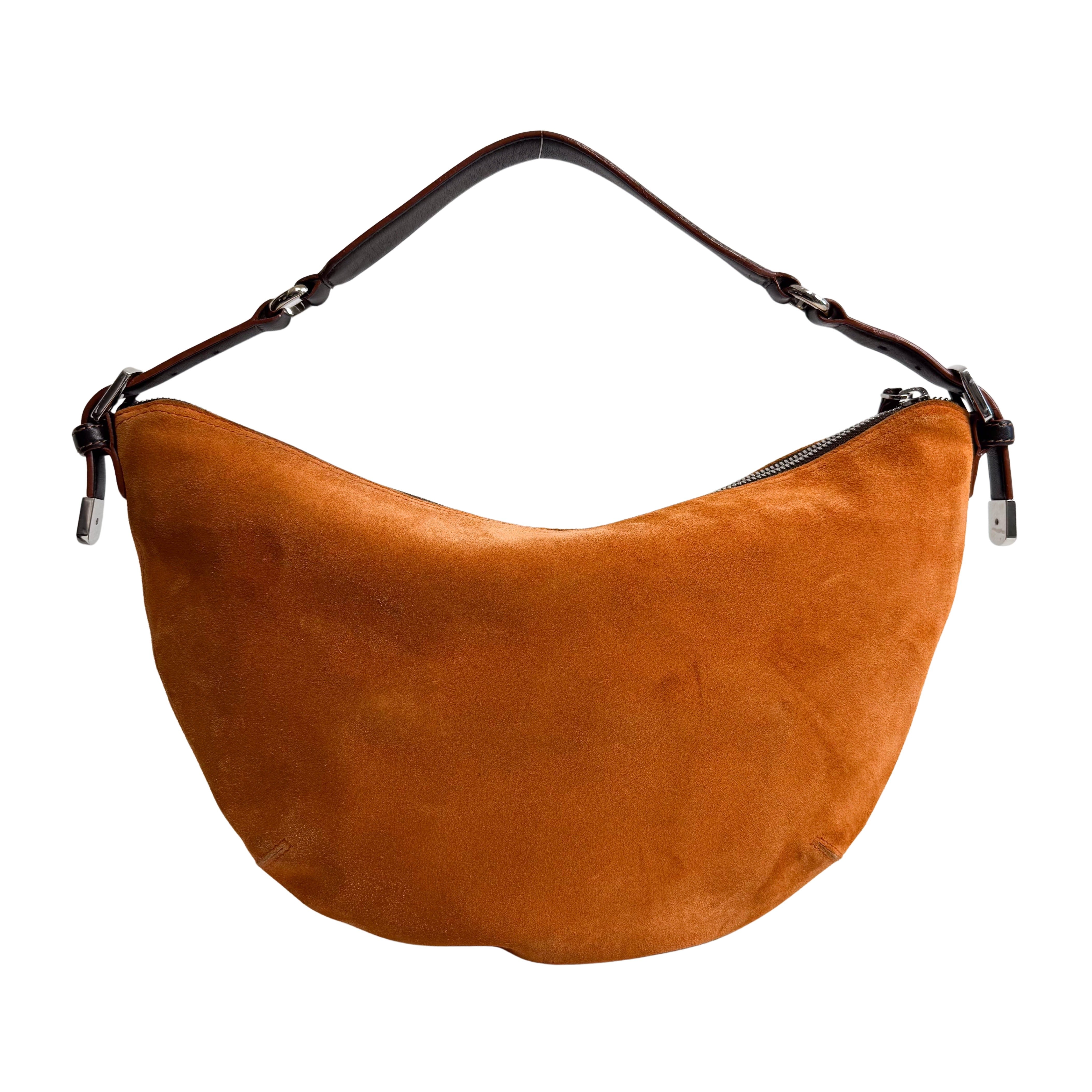 Hobo Suede Shoulder Bag Orange