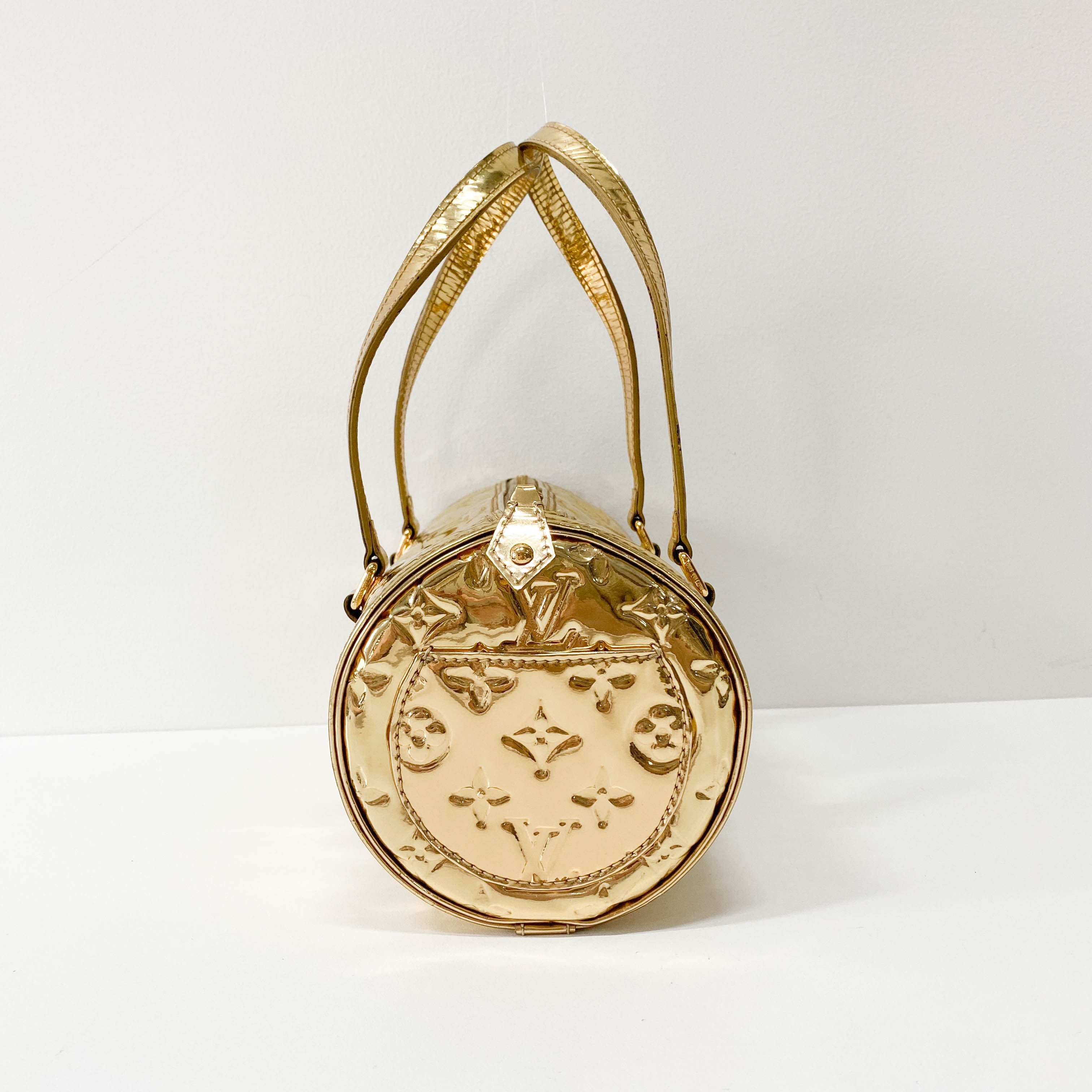 Papillon Monogram Miroir Gold Shoulder Bag