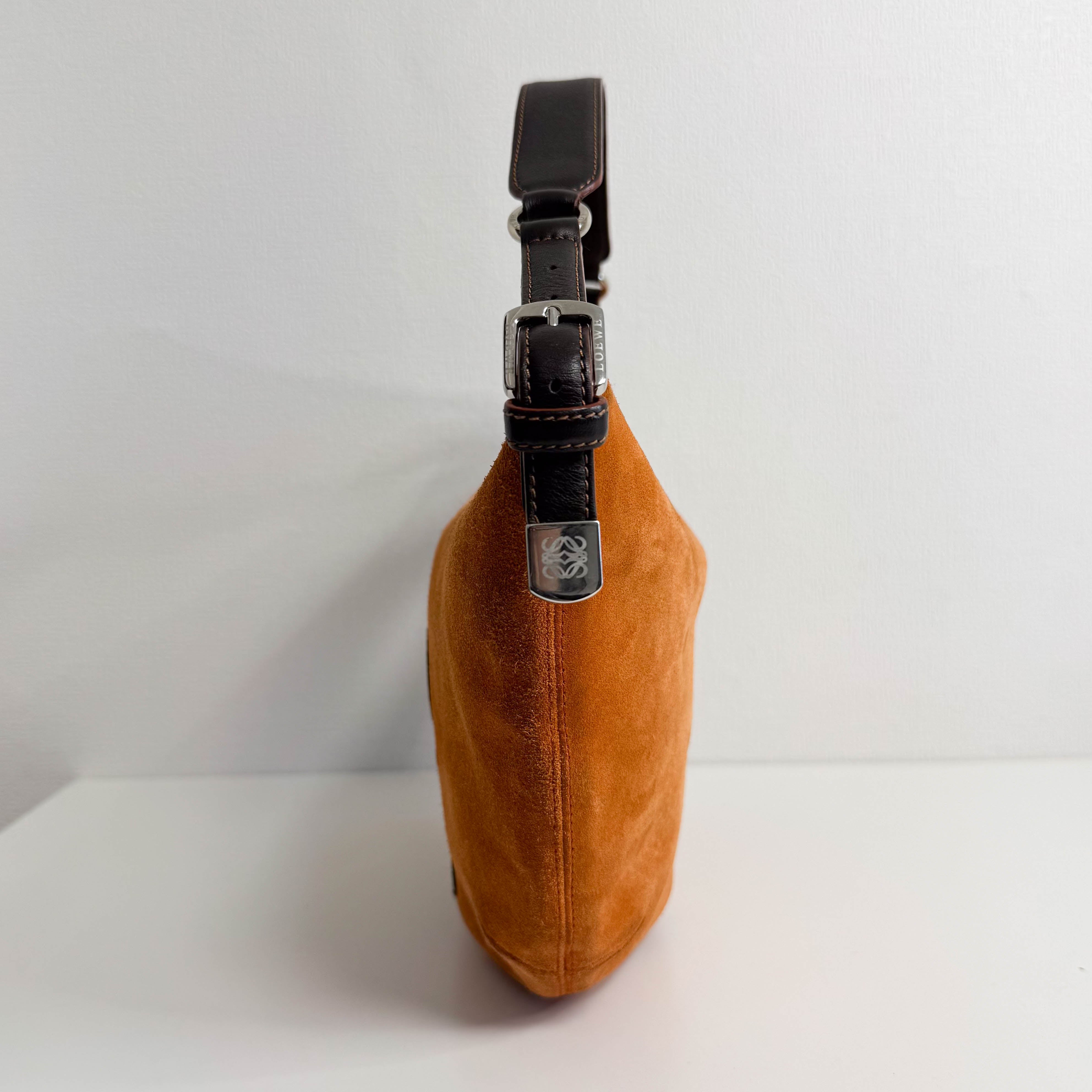 Hobo Suede Shoulder Bag Orange