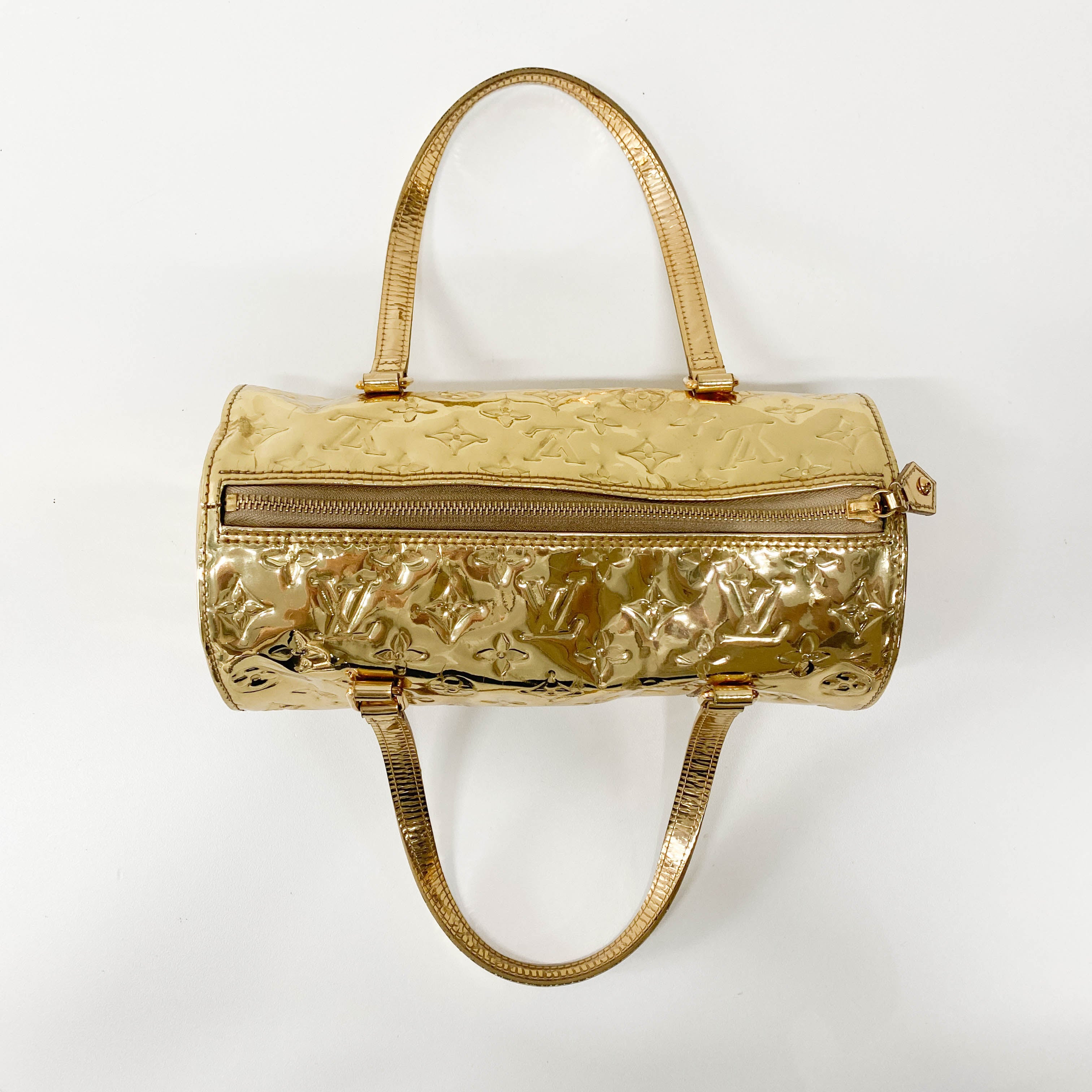 Papillon Monogram Miroir Gold Shoulder Bag