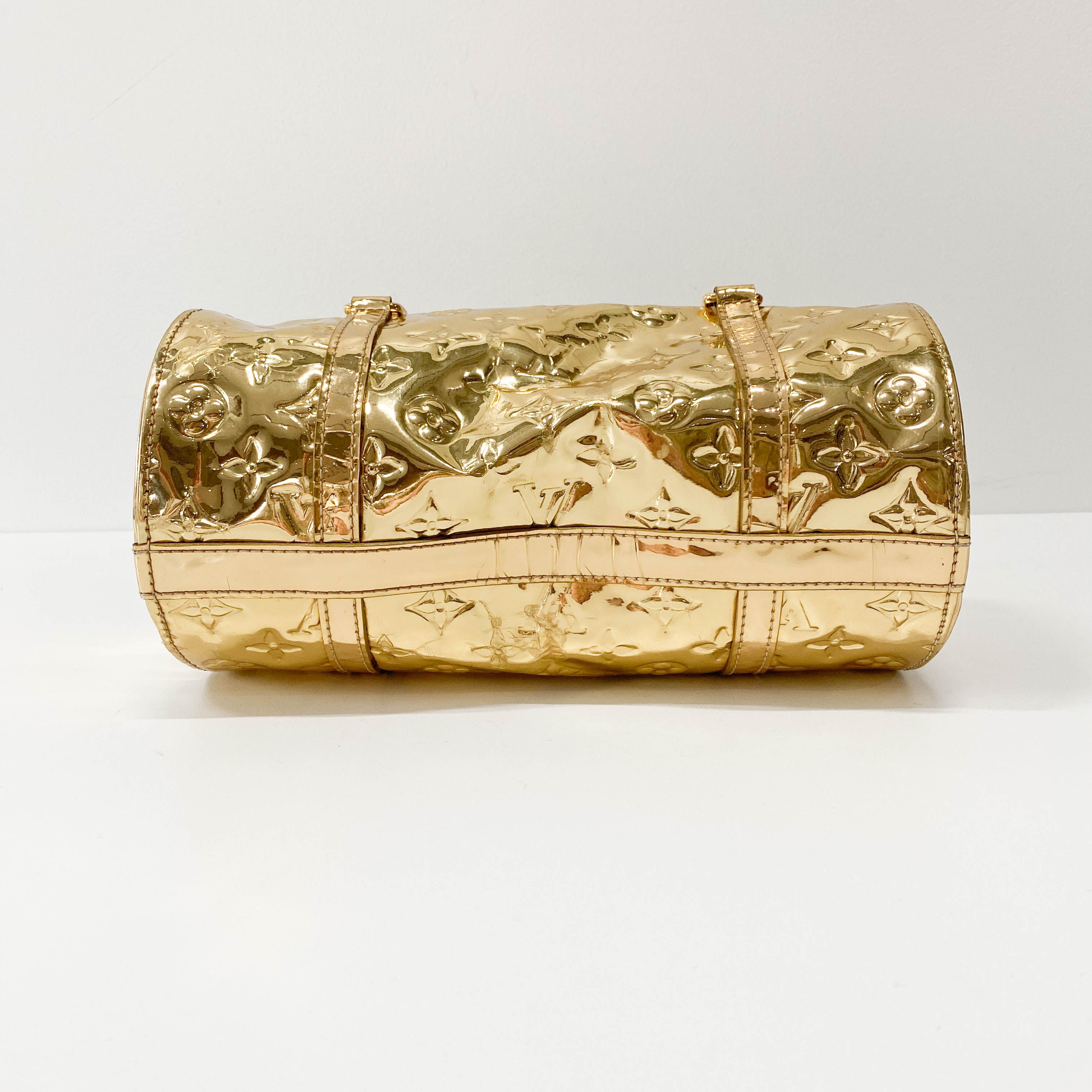 Papillon Monogram Miroir Gold Shoulder Bag