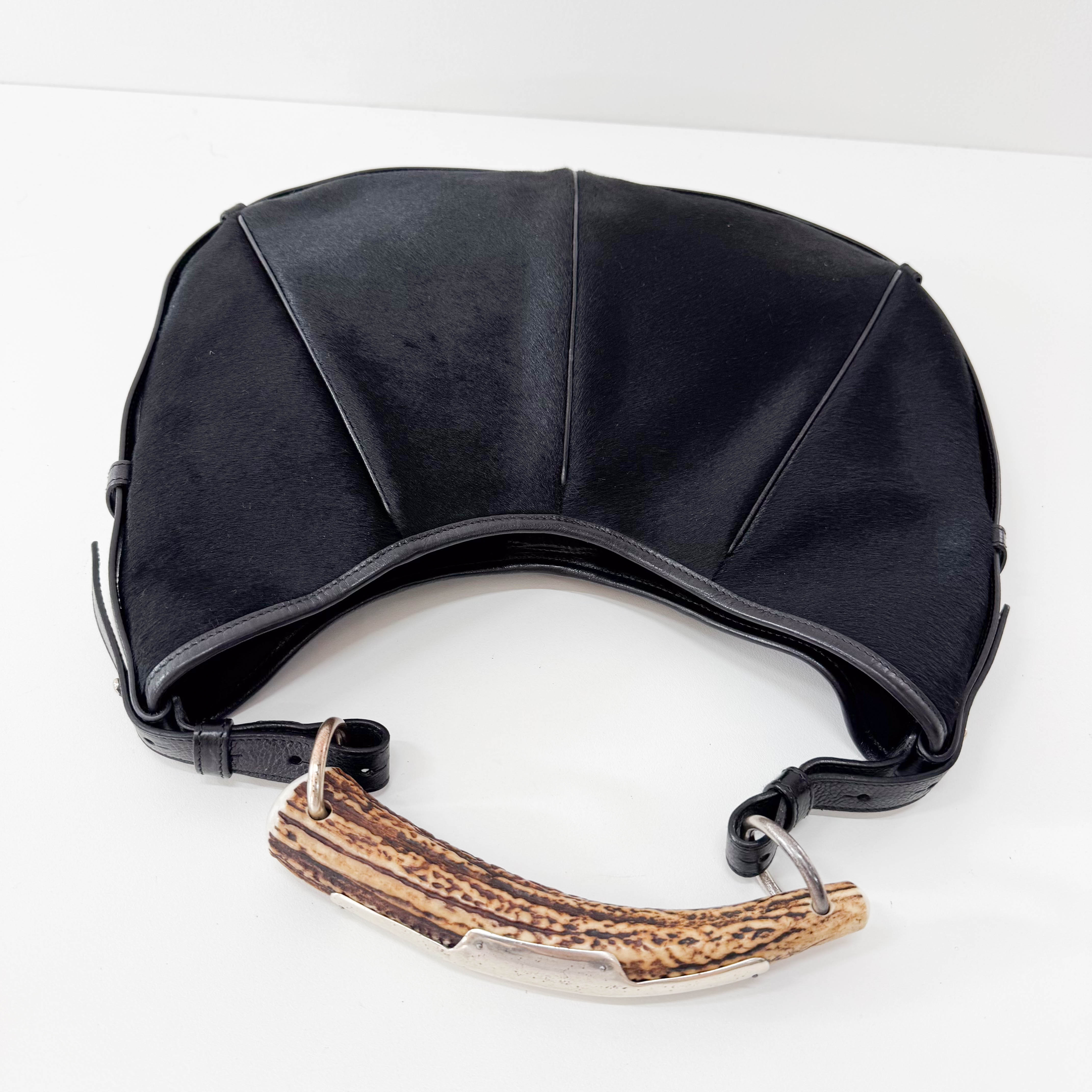 Mombasa Black Pony Hair Shoulder Bag