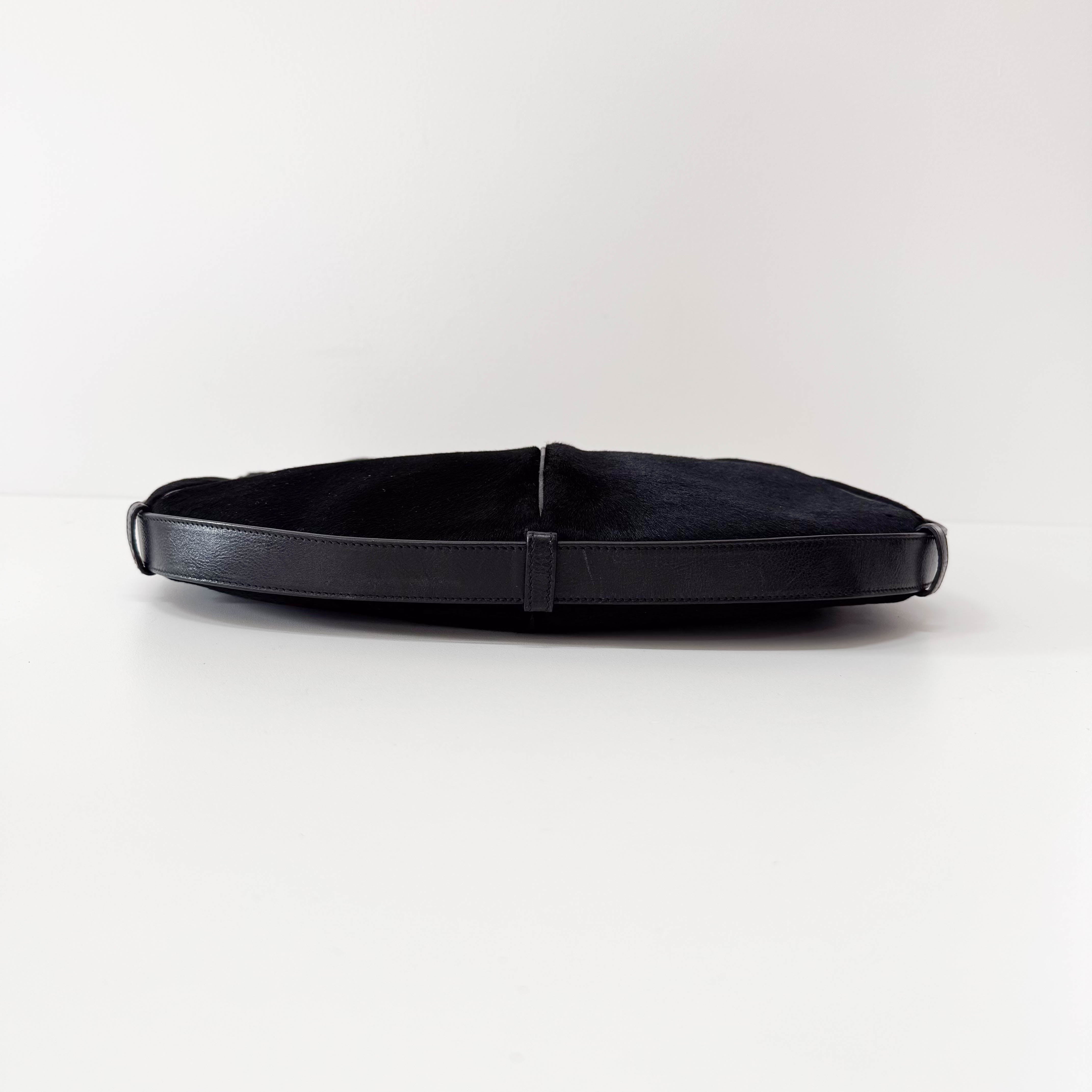 Mombasa Black Pony Hair Shoulder Bag