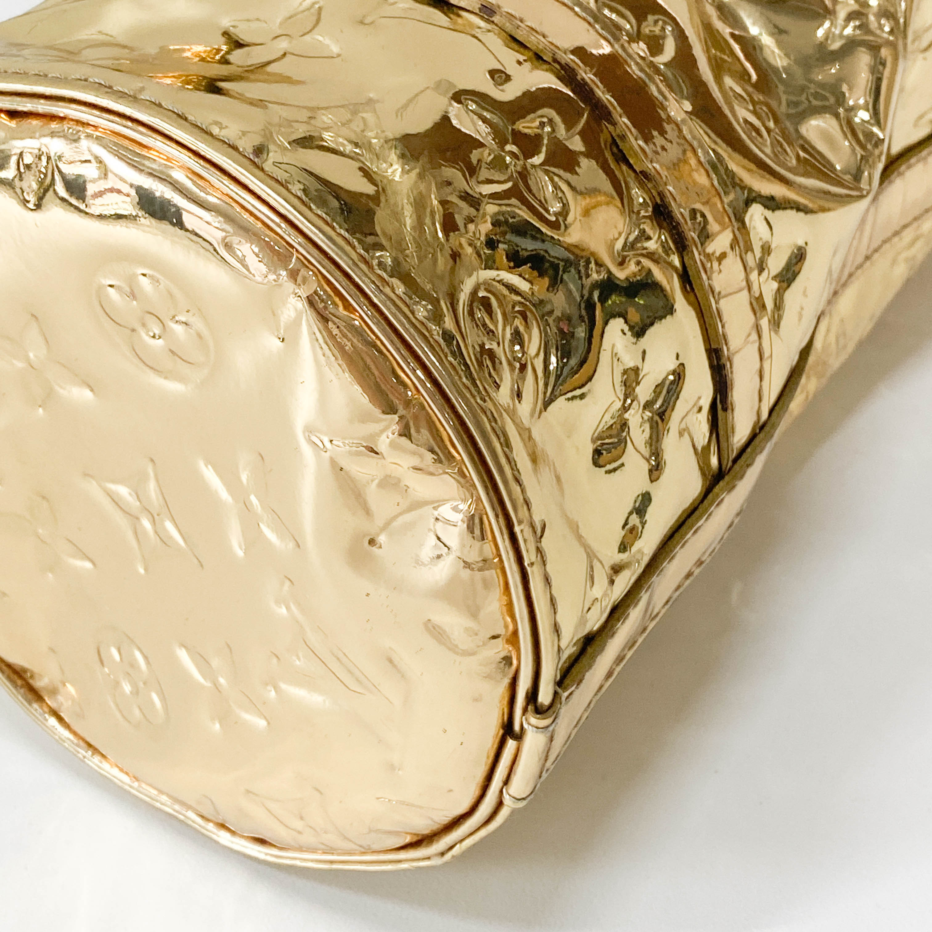 Papillon Monogram Miroir Gold Shoulder Bag