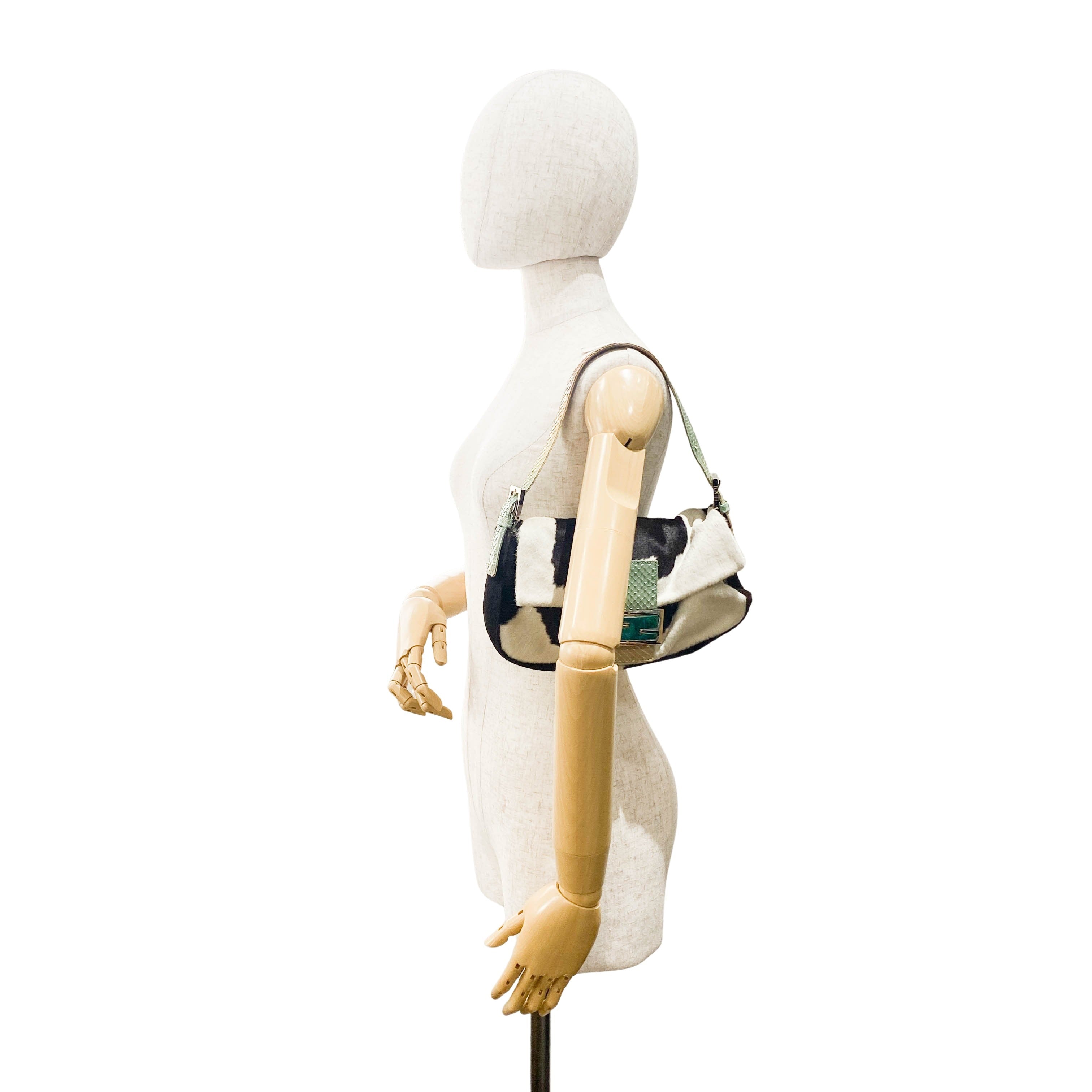 Baguette Cow Print Pony Hair Bag