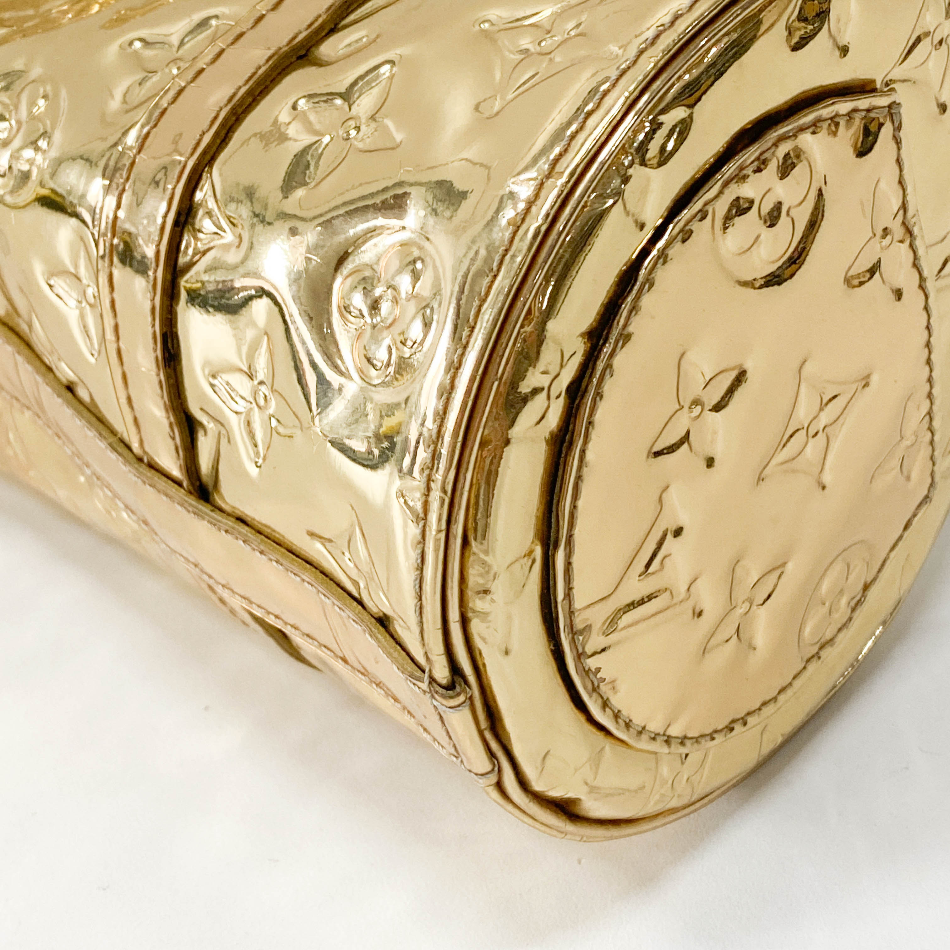 Papillon Monogram Miroir Gold Shoulder Bag