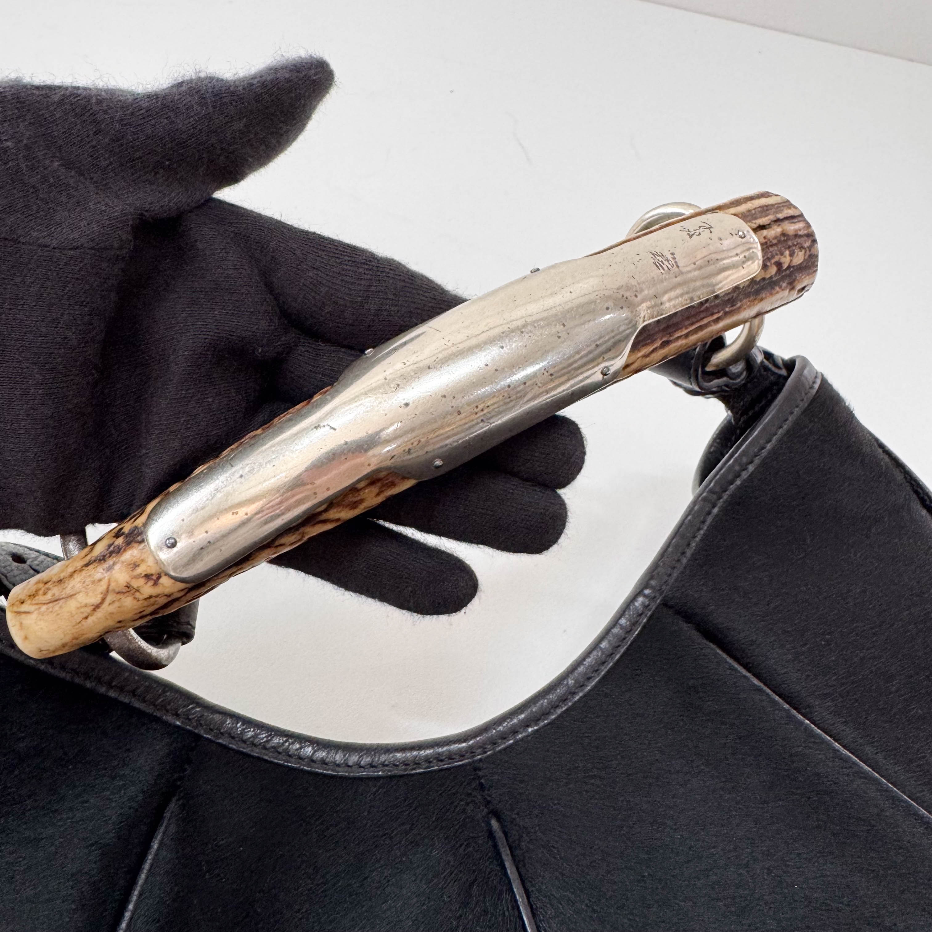 Mombasa Black Pony Hair Shoulder Bag