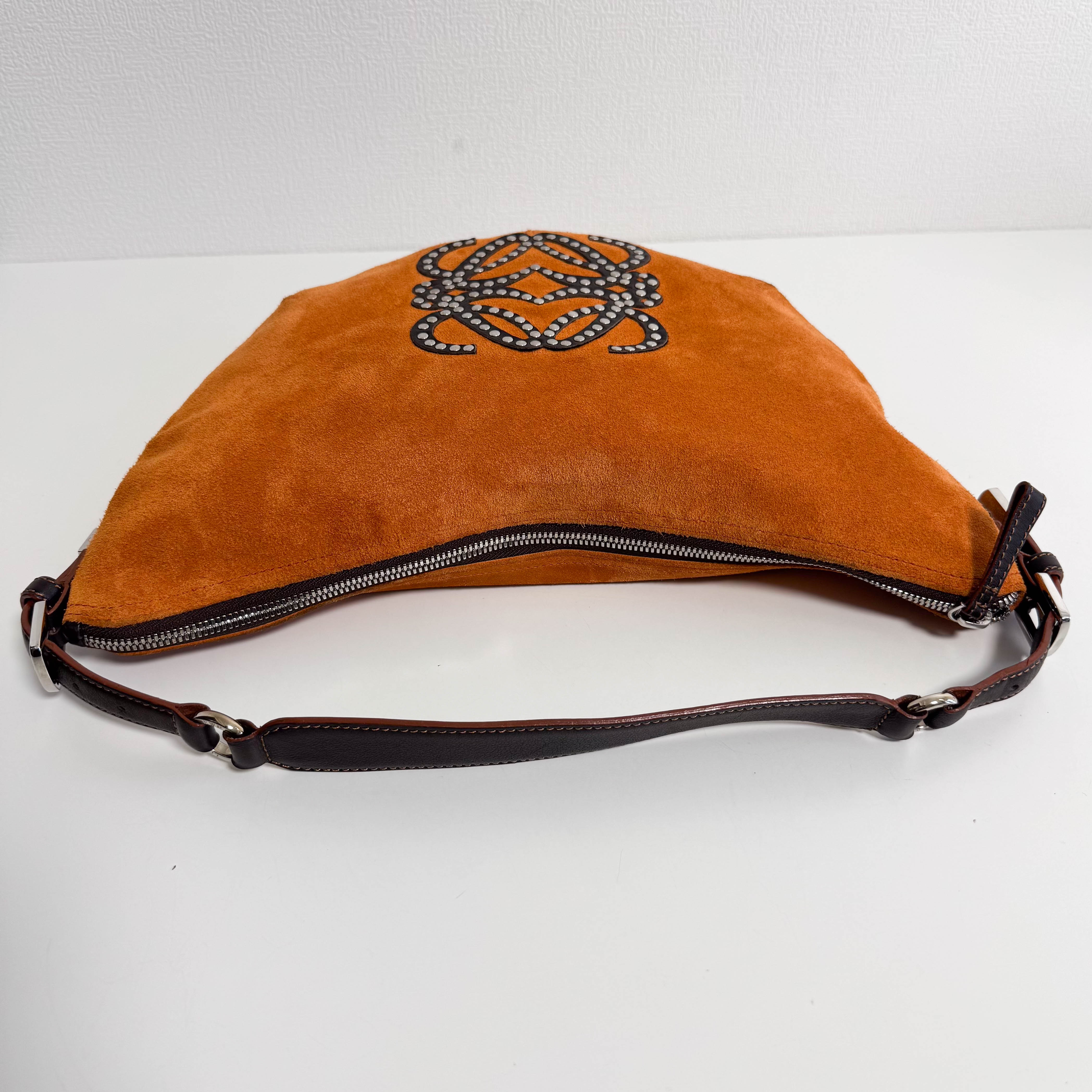 Hobo Suede Shoulder Bag Orange