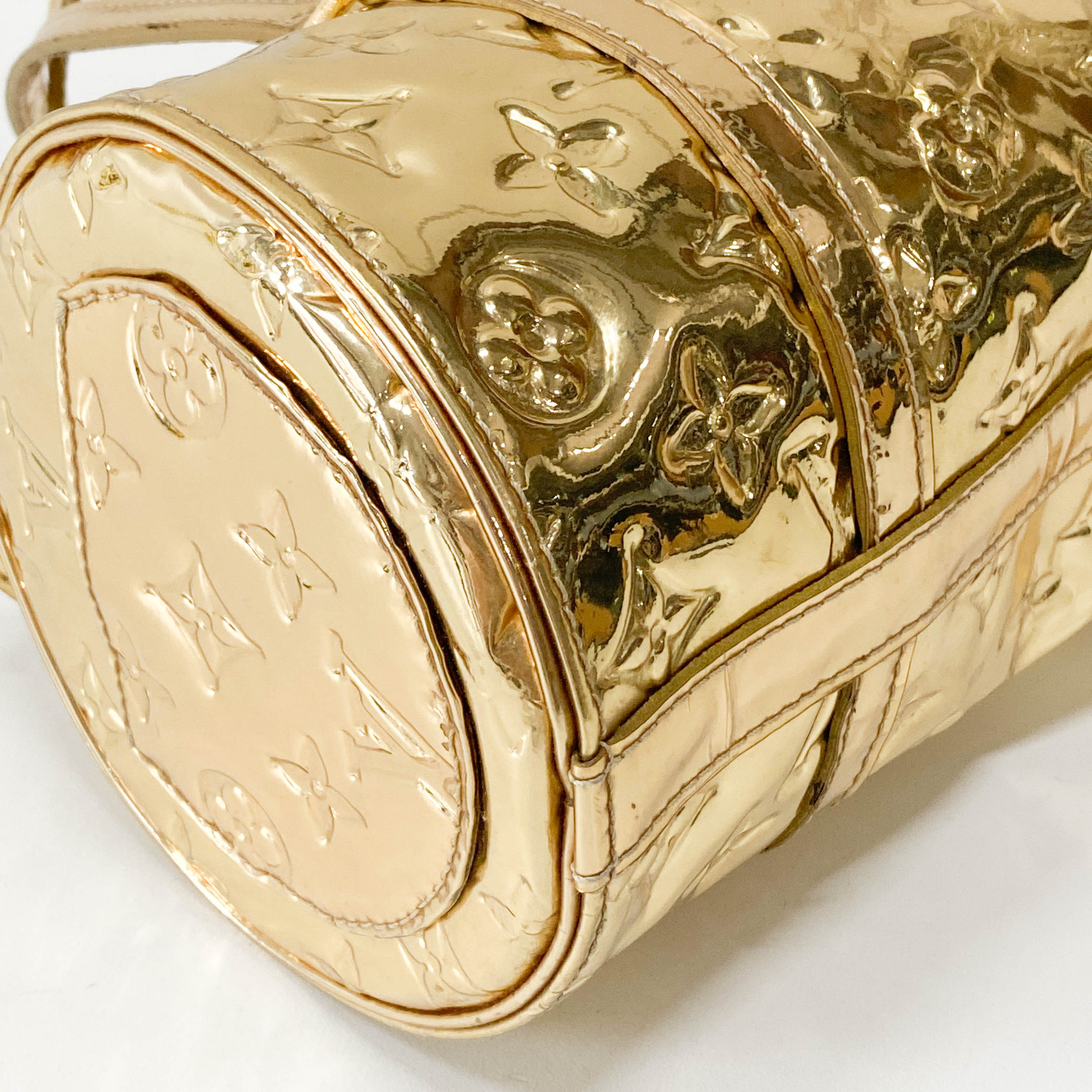 Papillon Monogram Miroir Gold Shoulder Bag