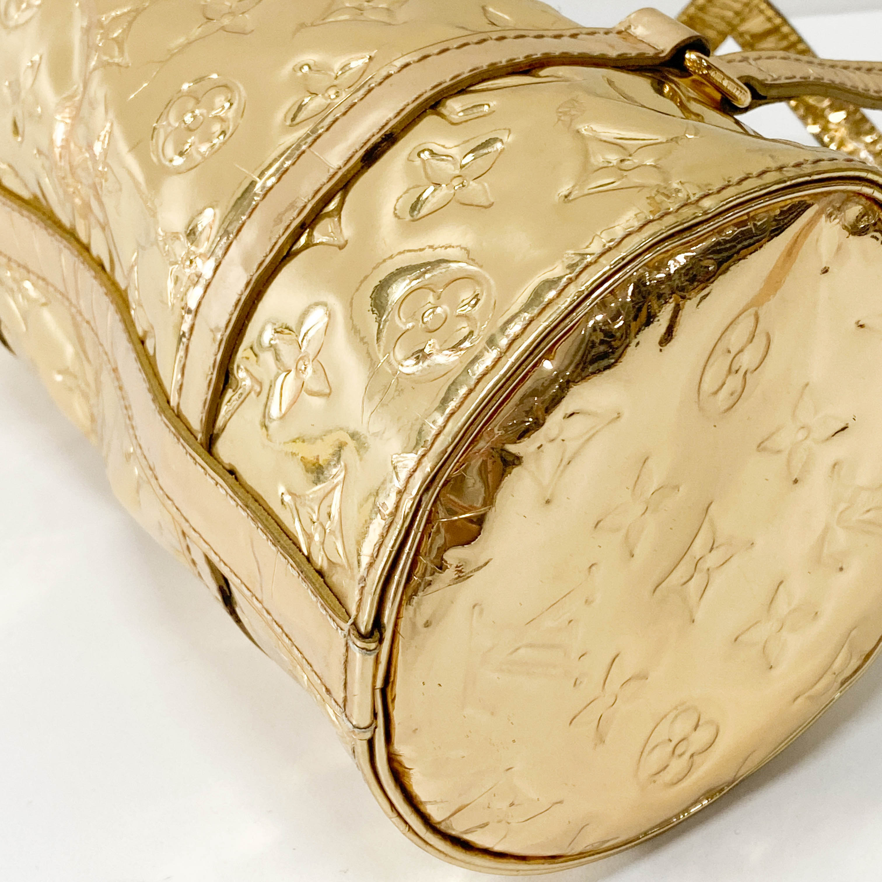 Papillon Monogram Miroir Gold Shoulder Bag