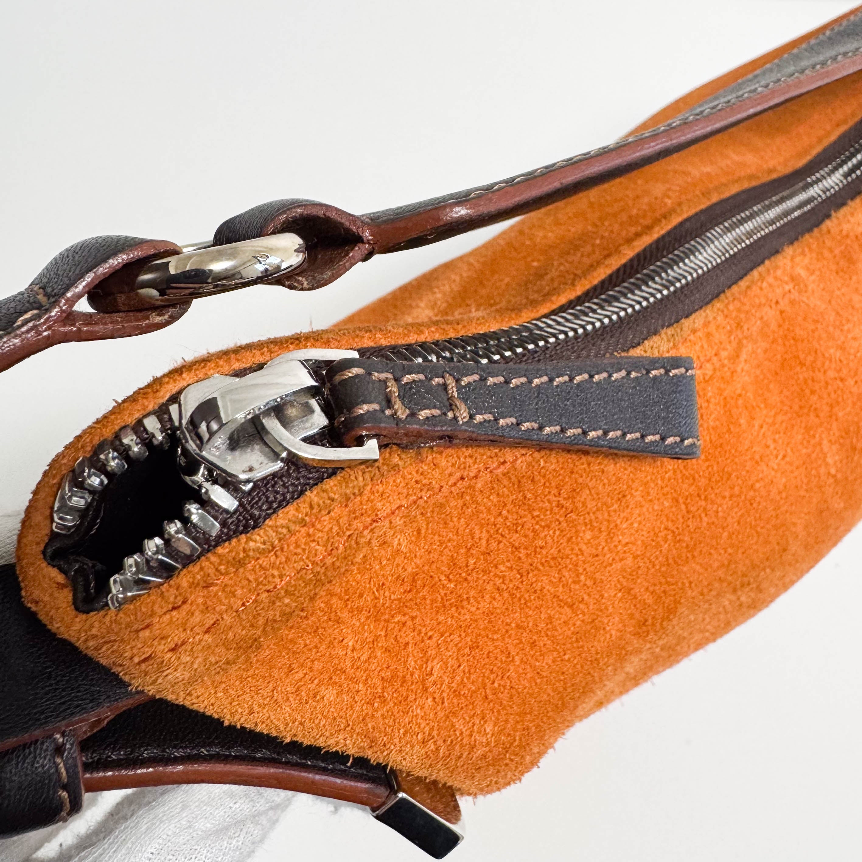 Hobo Suede Shoulder Bag Orange