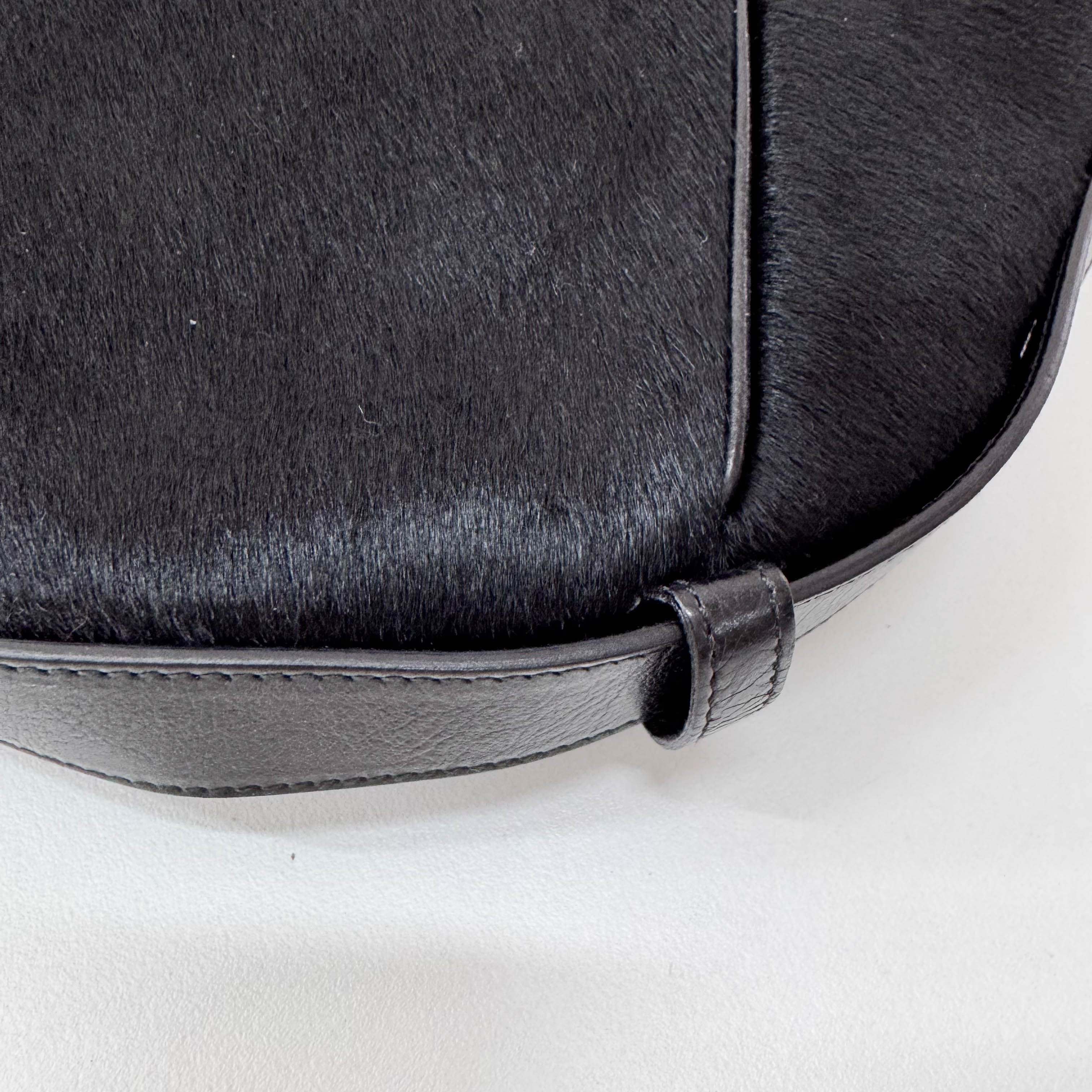 Mombasa Black Pony Hair Shoulder Bag