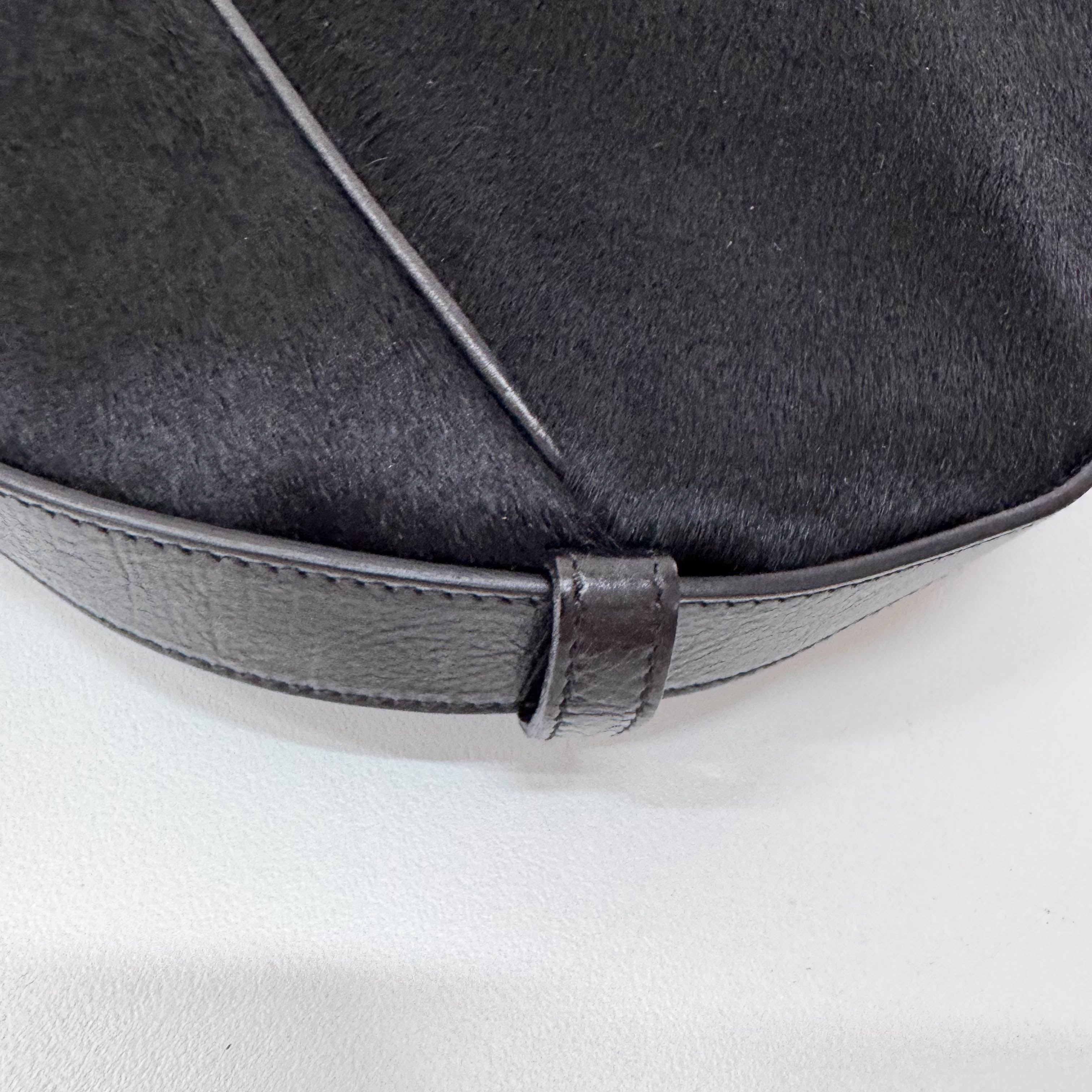 Mombasa Black Pony Hair Shoulder Bag