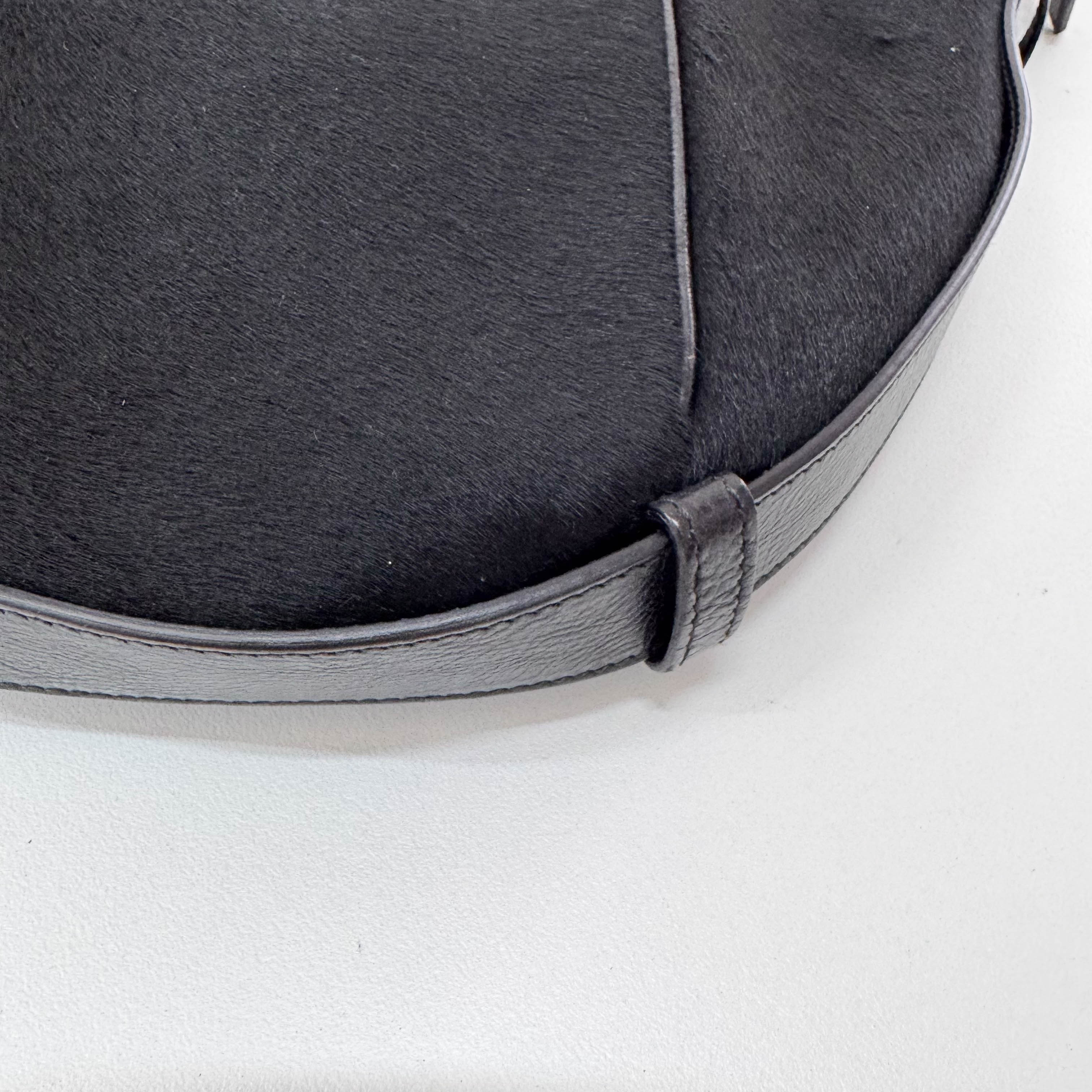 Mombasa Black Pony Hair Shoulder Bag