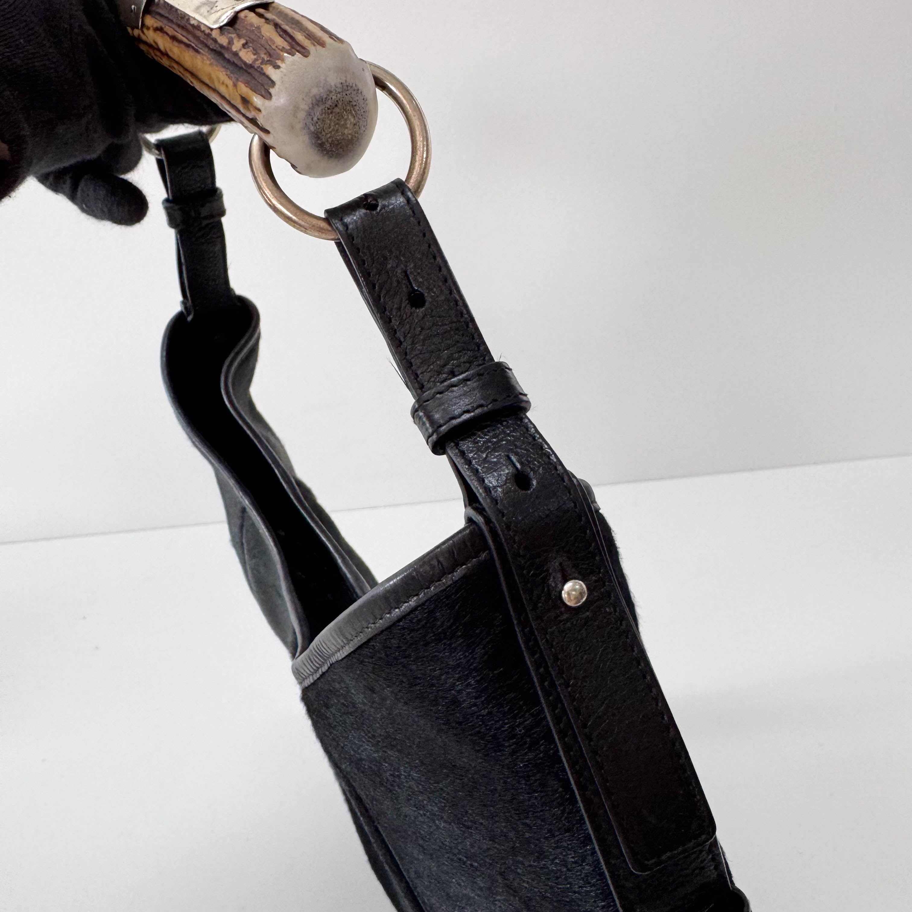 Mombasa Black Pony Hair Shoulder Bag