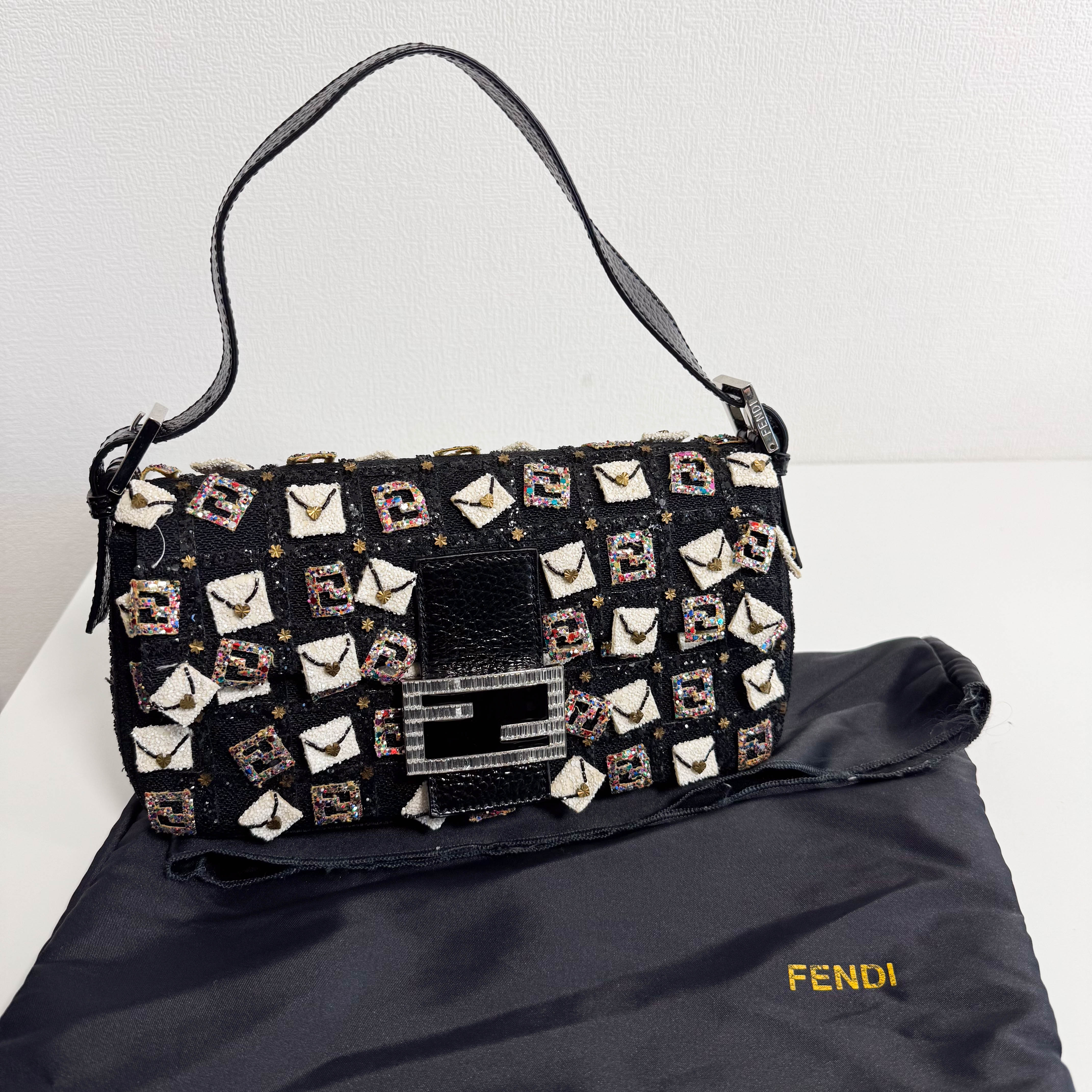 Rare Baguette Sequin Multicolor Shoulder Bag