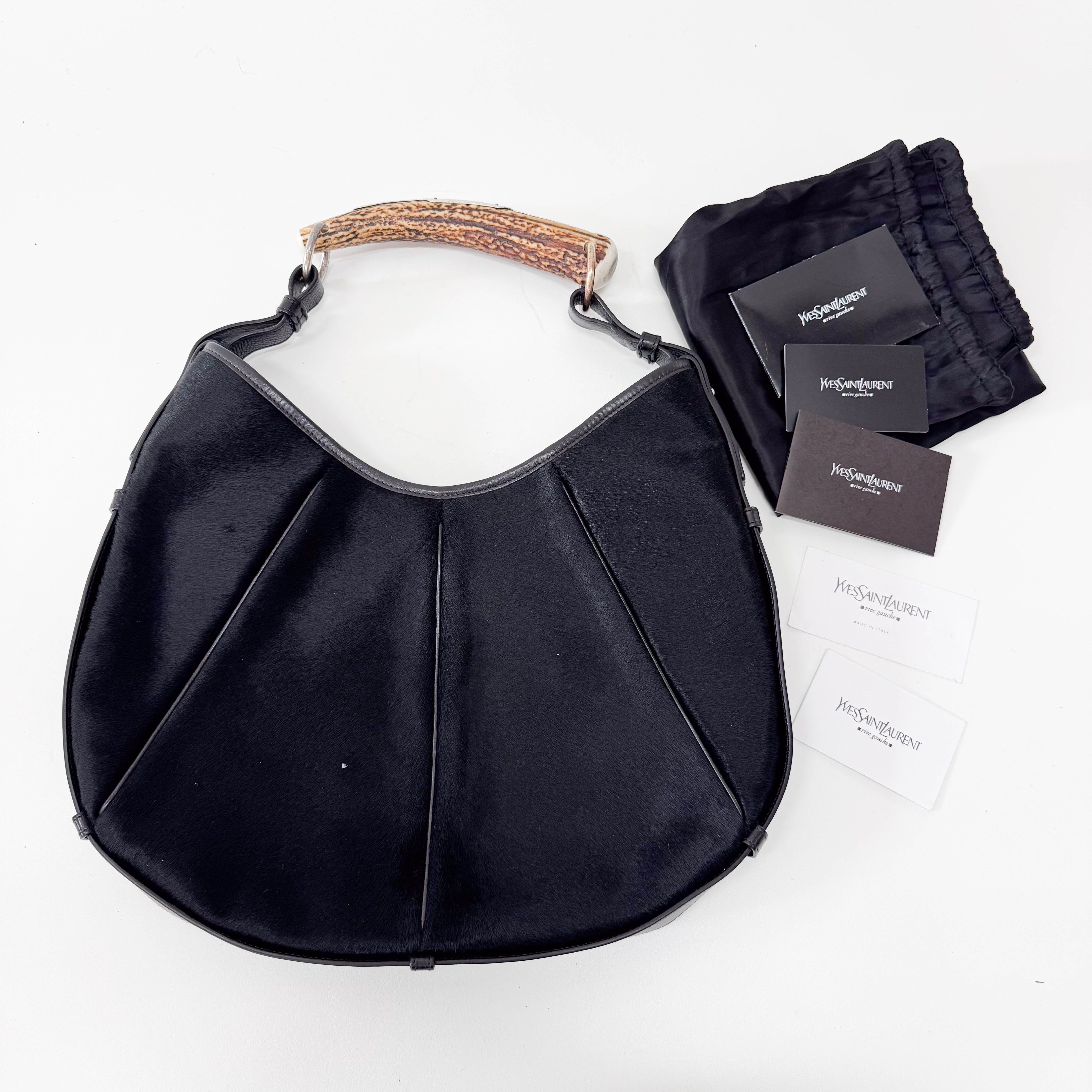 Mombasa Black Pony Hair Shoulder Bag