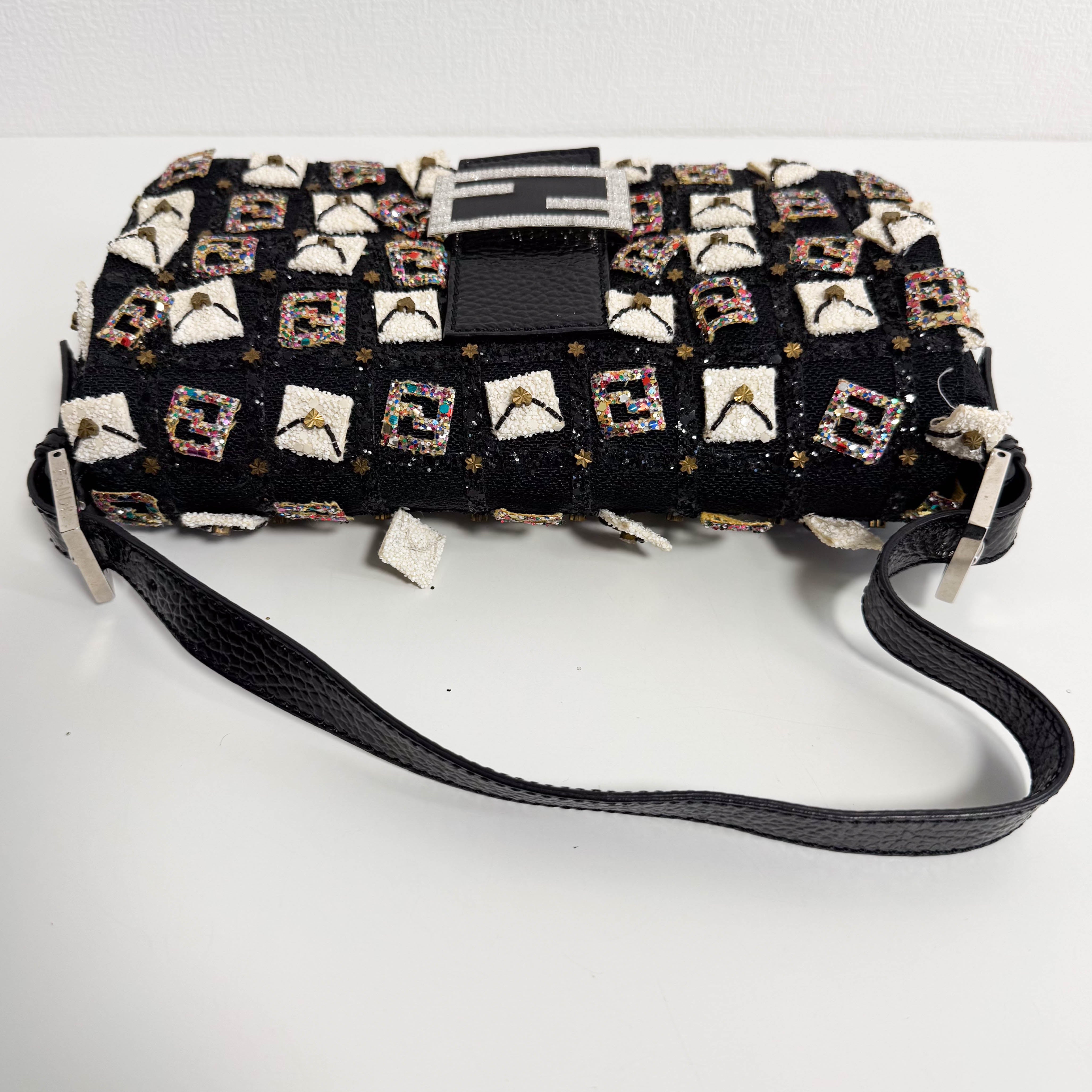 Rare Baguette Sequin Multicolor Shoulder Bag
