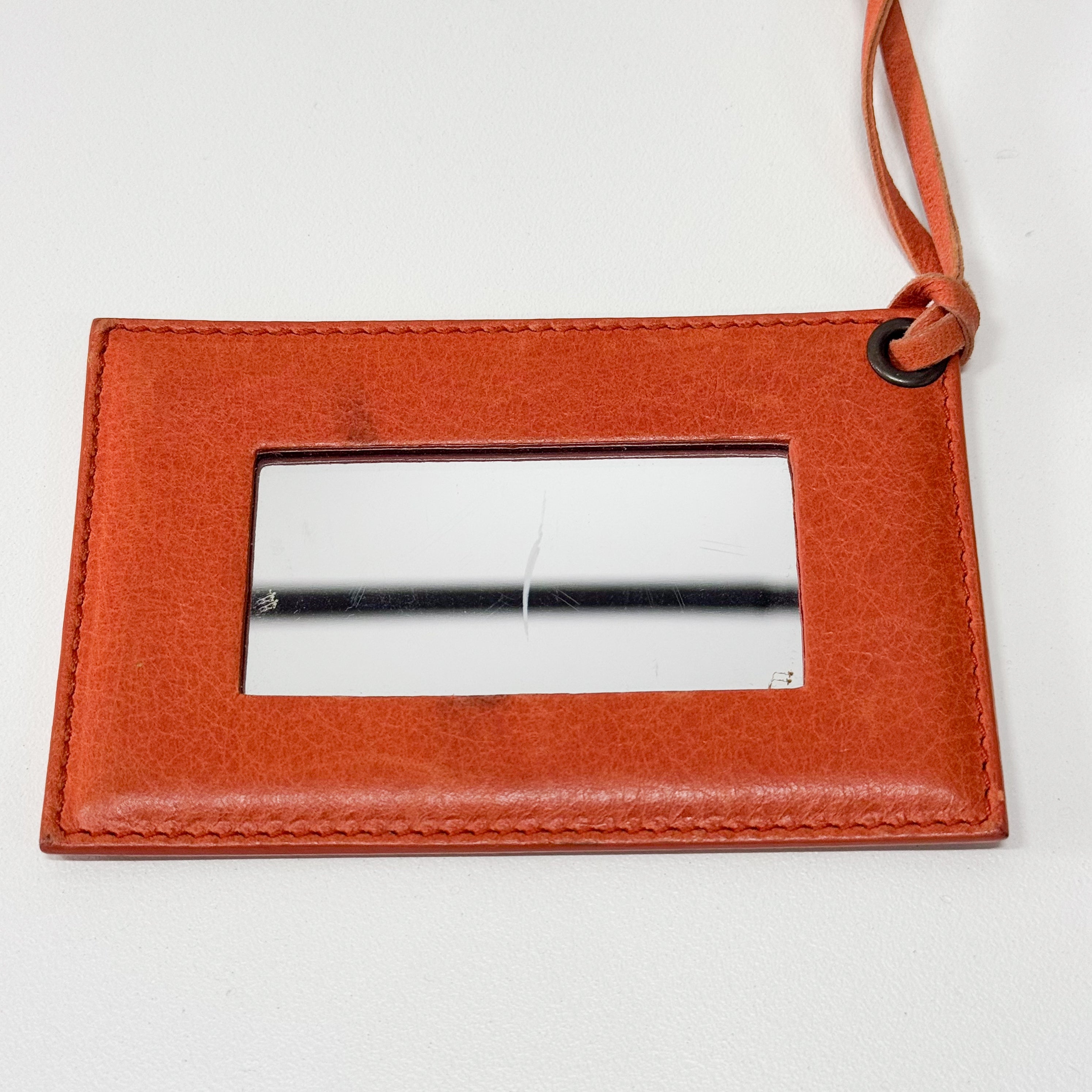 The First Orange Leather Two Way Bag