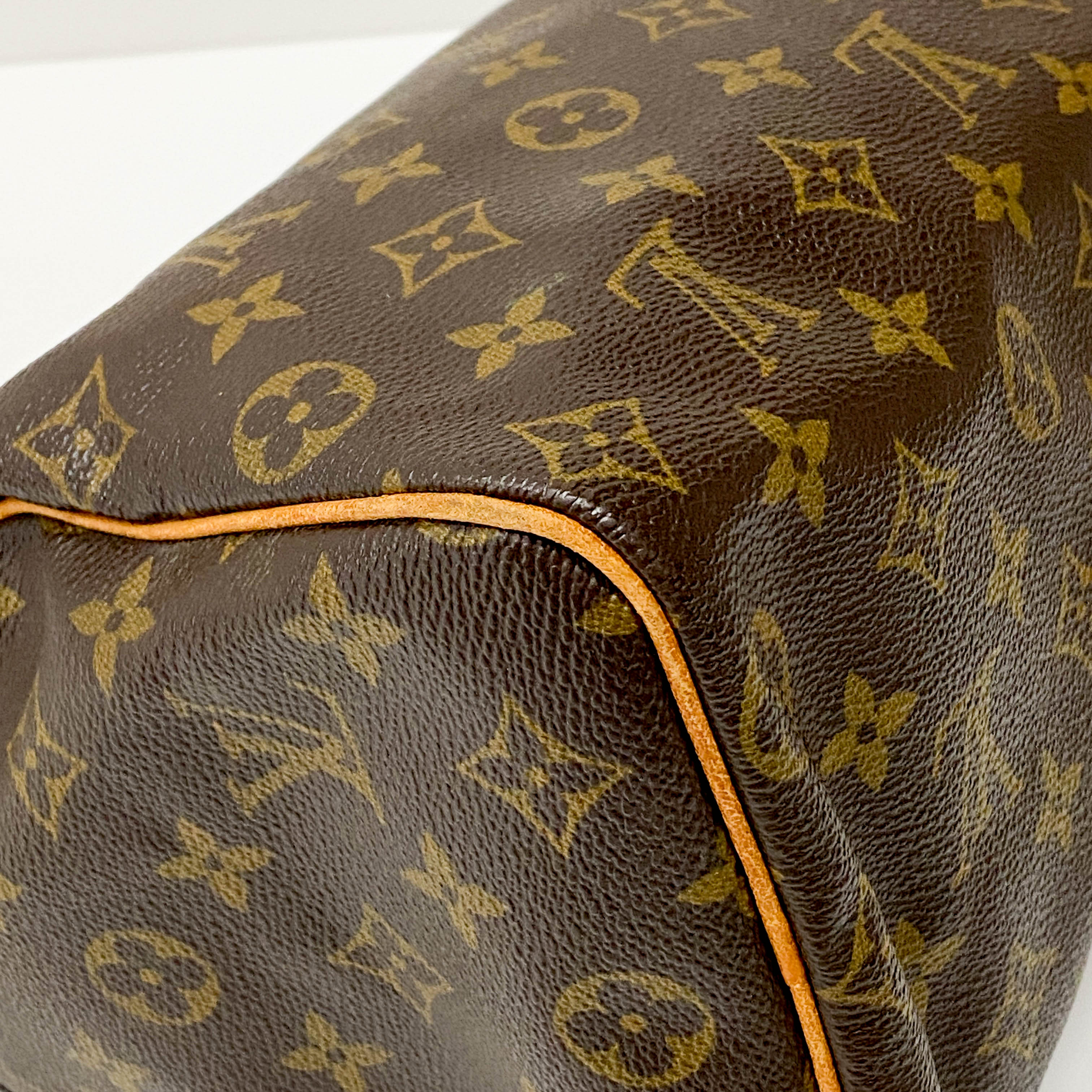 Speedy Monogram 25 Brown Coated Canvas Bag